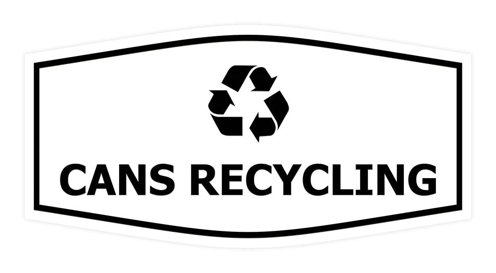 Eco-Friendly White Small Recycling Bin Sign for Cans - Perfect for Home, Office & Public Recycling Stations