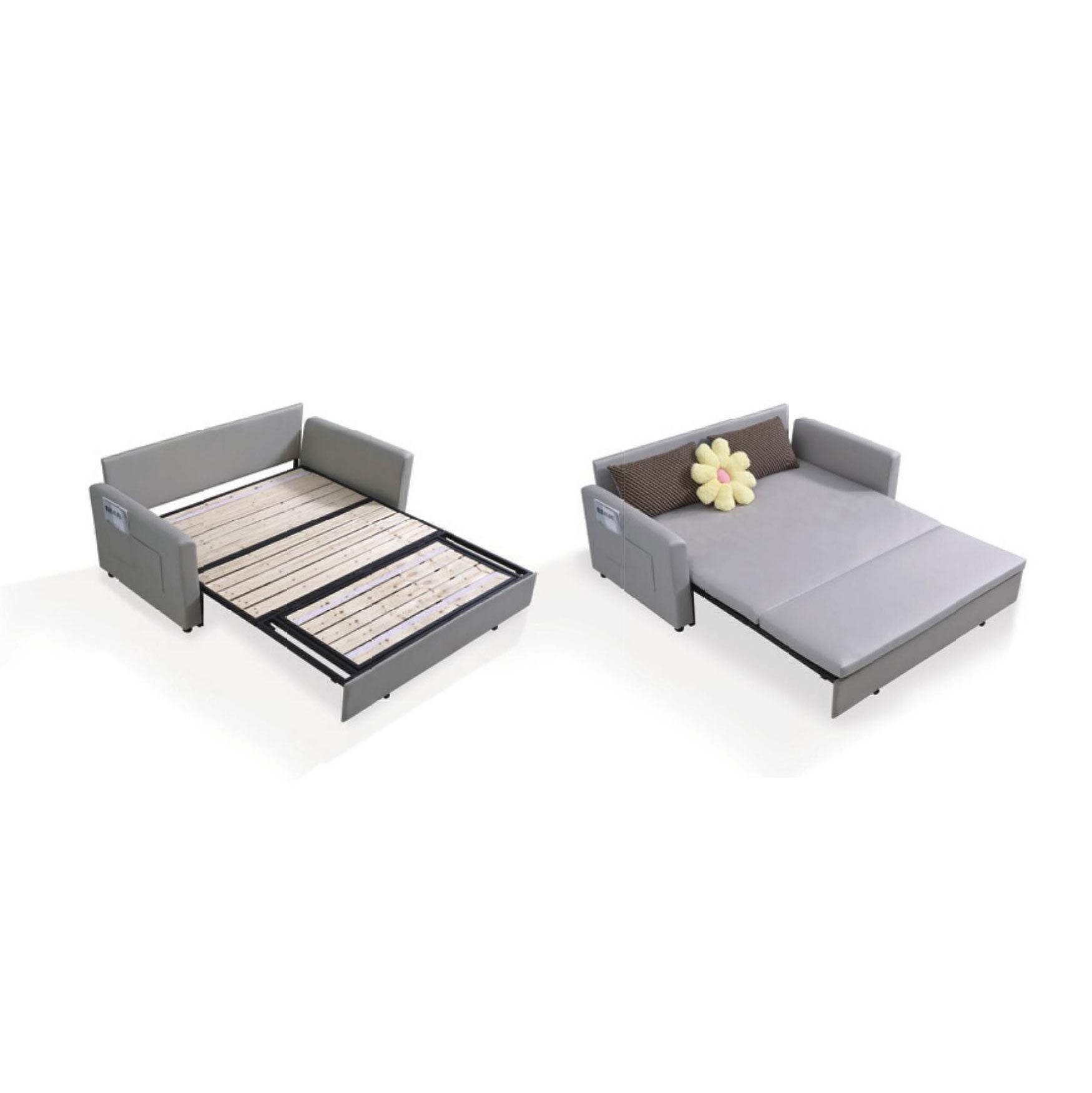 Gurhk Leather Sofa Bed 126cm - Convertible Sleeper Couch for Small Spaces, Living Room & Guest Room Furniture