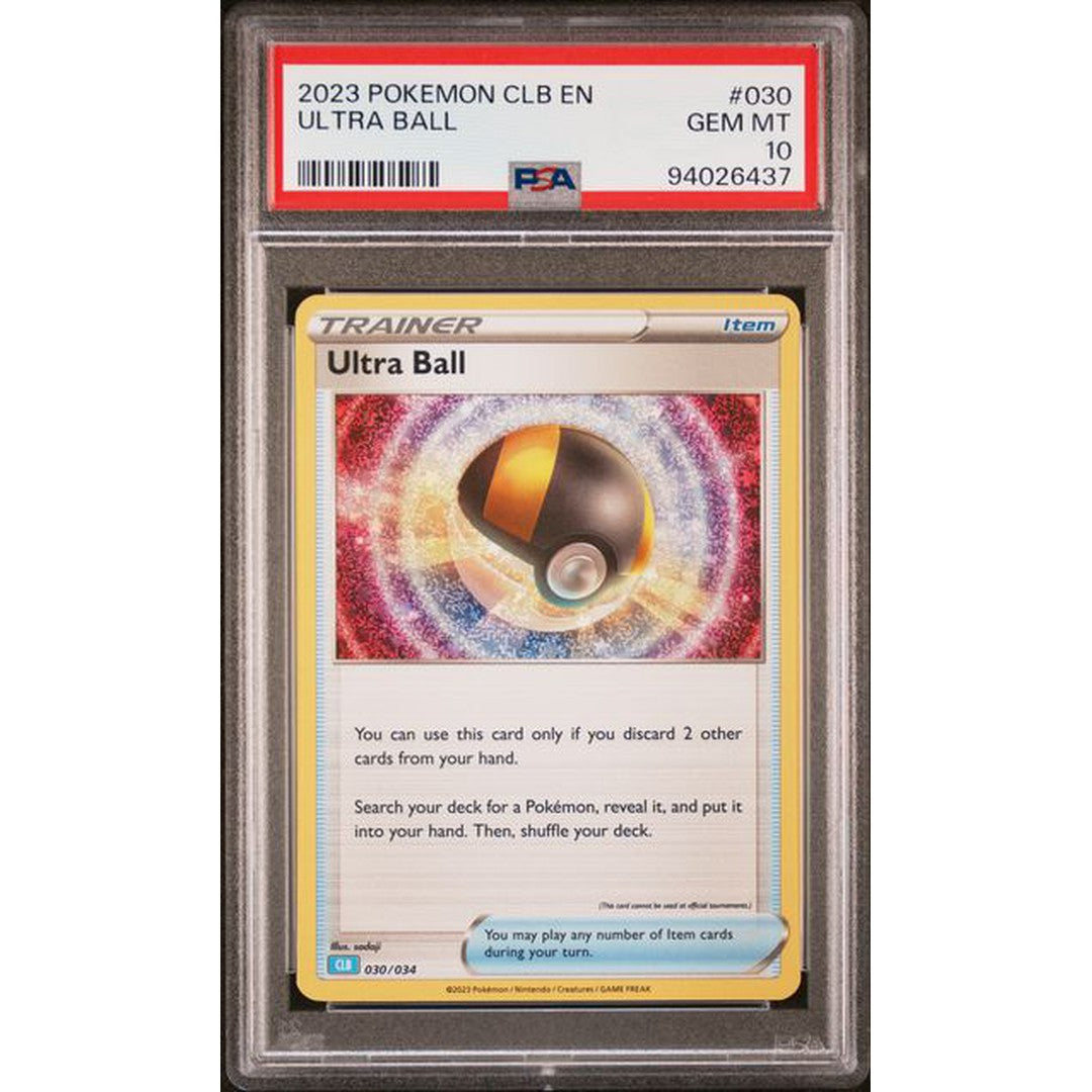 2023 Pokemon Classic Collection Ultra Ball 030/034 PSA 10 Graded Card - Rare Collectible for Pokemon Fans, Perfect for Display & Investment
