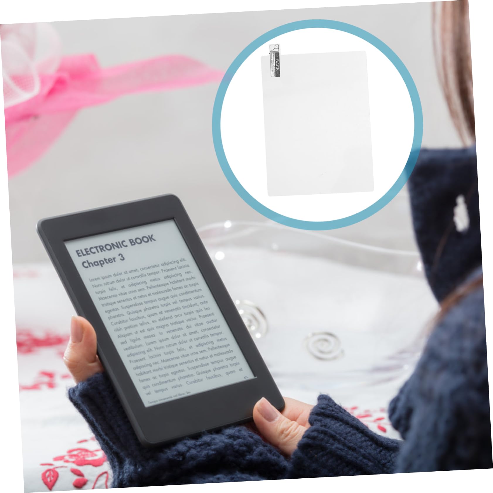 Jojofuny 2-Pack HD Screen Protector for E-Readers - Anti-Glare Tempered Glass Film Full Coverage Screen Protector Replacement - Perfect for Kindle, Kobo & Nook (Reading at Home, Travel & Outdoor Use)