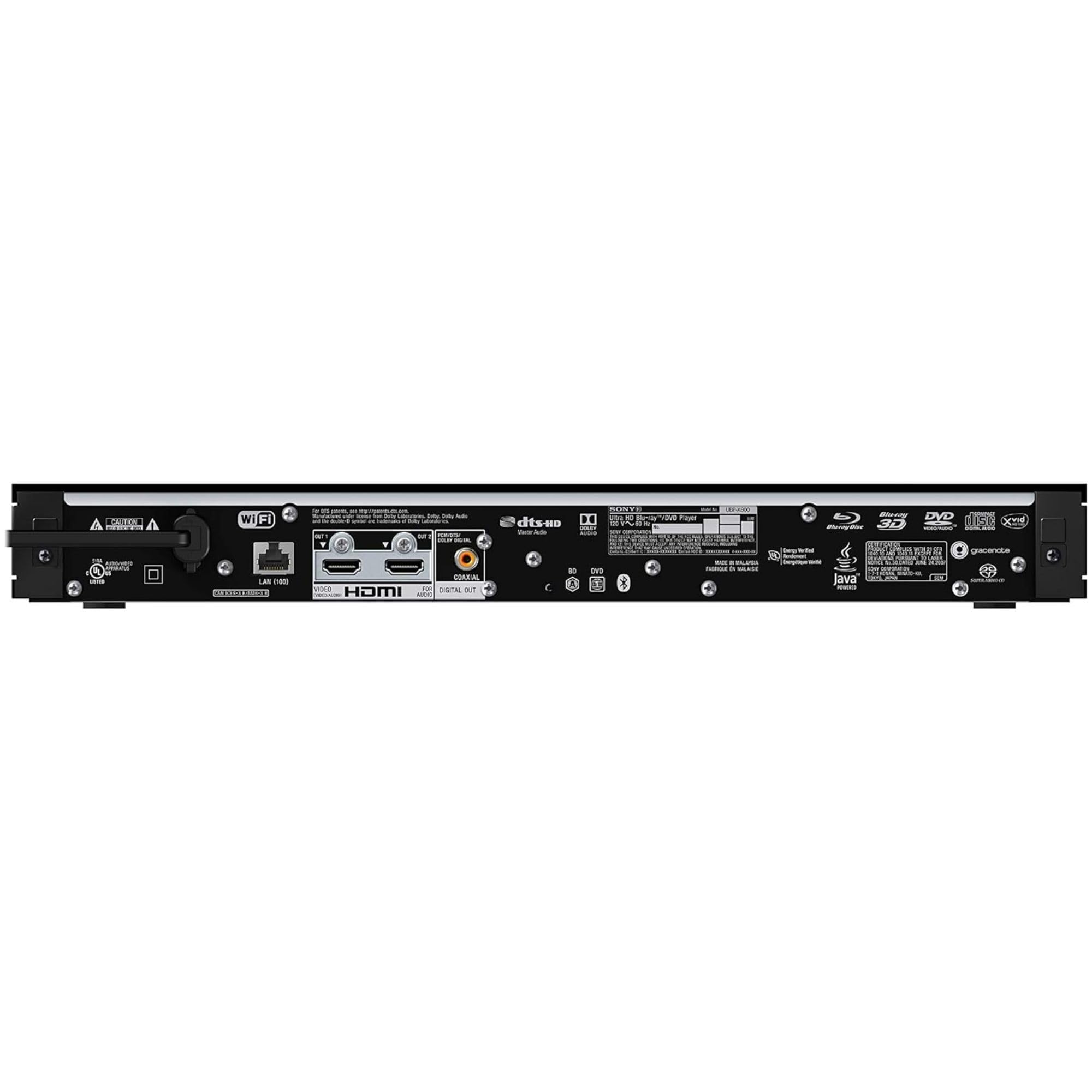 Sony UBP-X800M2 4K Ultra HD Blu-ray Player with HDR | Includes 6ft High-Speed HDMI Cable & Ethernet Cable (3-Piece Bundle) | Perfect for Home Theater & Movie Night Entertainment