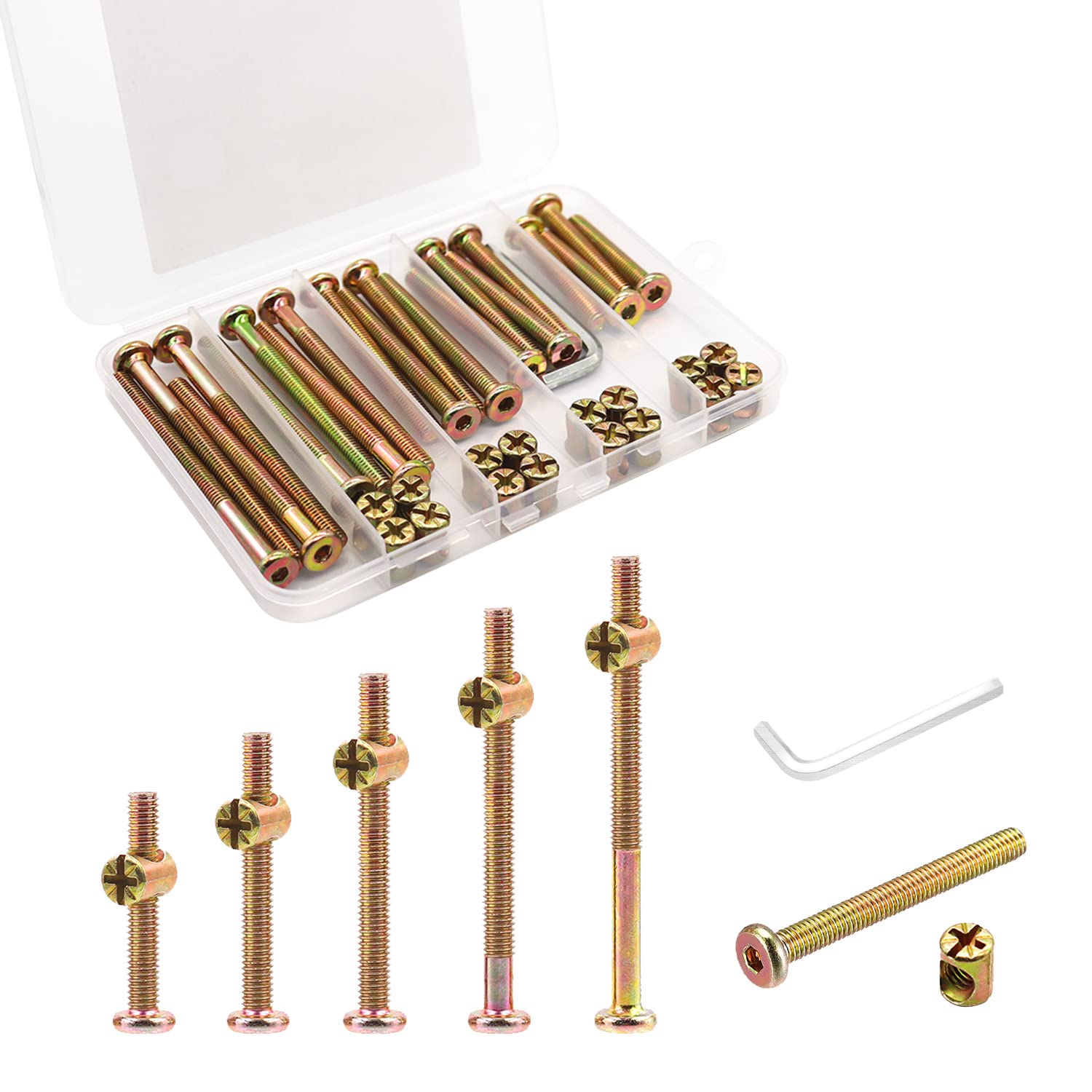 Baby Crib Screws Replacement Kit - 28pcs M6 Bed Frame Bolts & Nuts Set for Safe Assembly
