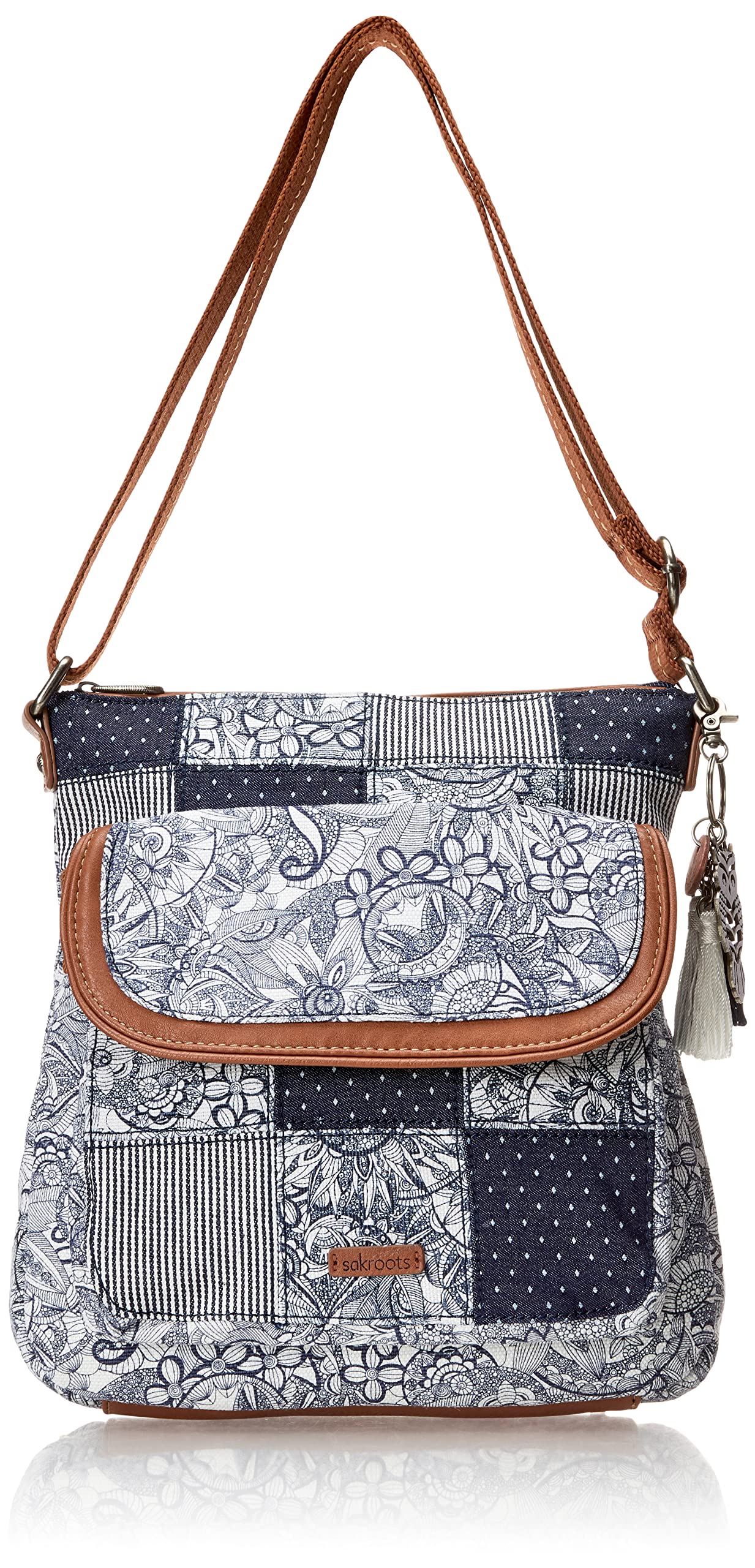 Sakroots Women's Flap Crossbody Bag - Stylish Vegan Leather Purse for Everyday Use, Work, Travel & Shopping | Compact Shoulder Bag with Adjustable Strap