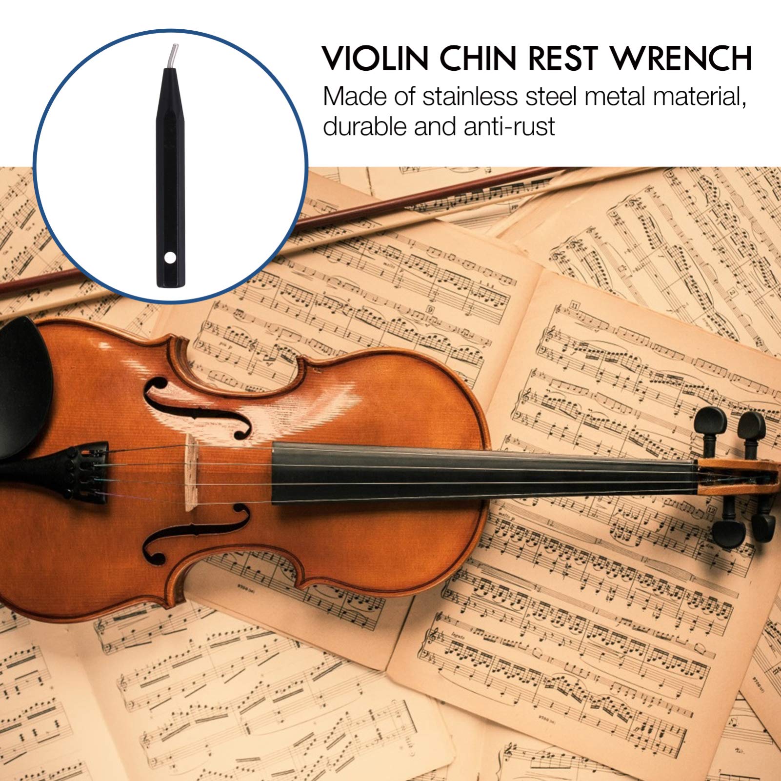 **HEALLILY Violin Chin Rest Wrench - Professional Luthier Tool for Violin & Viola Repair - Adjust & Maintain Chin Rest Shaft - Perfect for Musicians & Instrument Maintenance**    *(Ideal for home repairs, music schools, or professional luthiers to ensure perfect instrument setup.)*