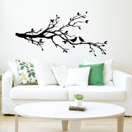 Nature-Inspired Wall Decal - Birds Perched on Tree Branch, Removable Vinyl Sticker for Home Decor (Living Room, Bedroom, Nursery, Office) | Perfect for Boho, Farmhouse & Modern Interior Design Styles