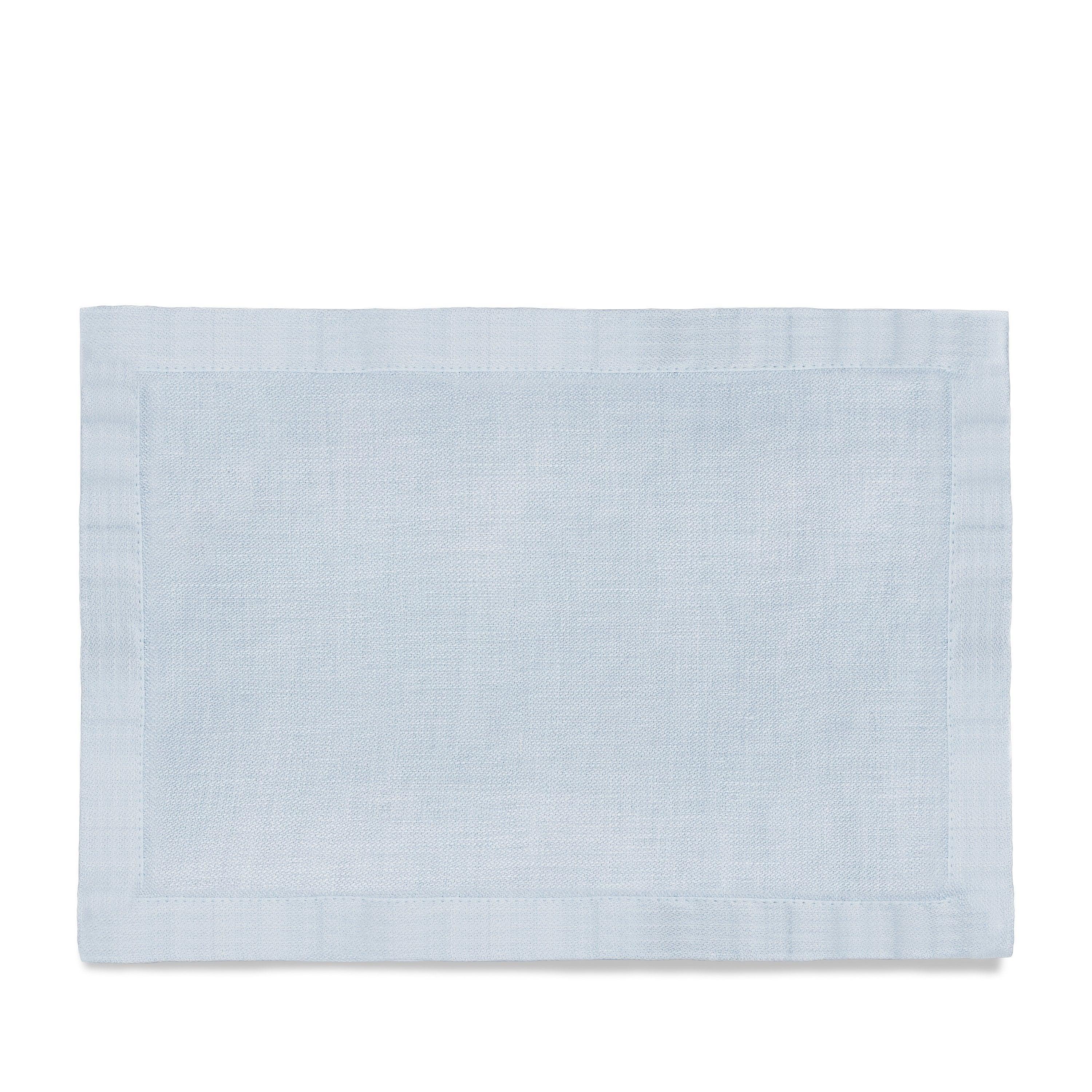 Premium Linen Sateen Placemats Set of 4 - Light Blue Table Mats for Dining, Kitchen, and Party Decor - Elegant & Washable Table Setting Accessories