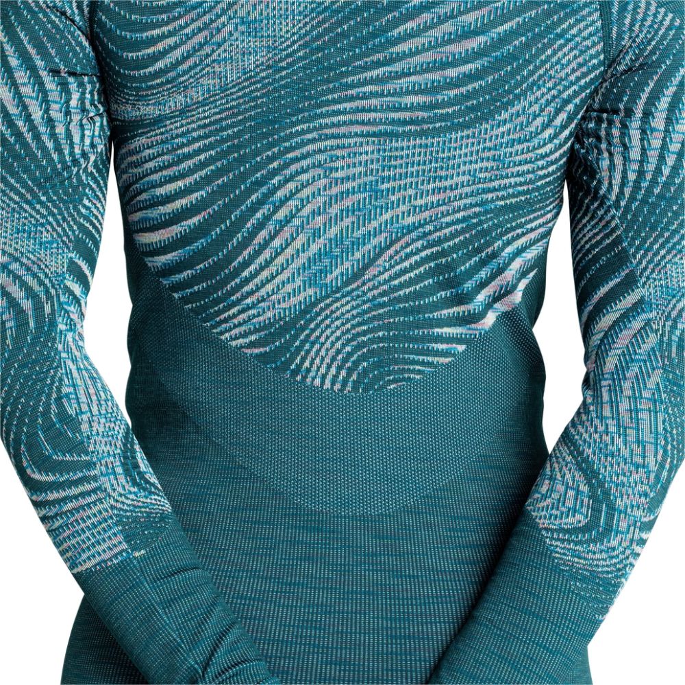 Odlo Blackcomb Eco Women's Base Layer - Blue Wing Teal | Thermal Underwear for Hiking, Skiing & Winter Sports | Moisture-Wicking & Sustainable Activewear