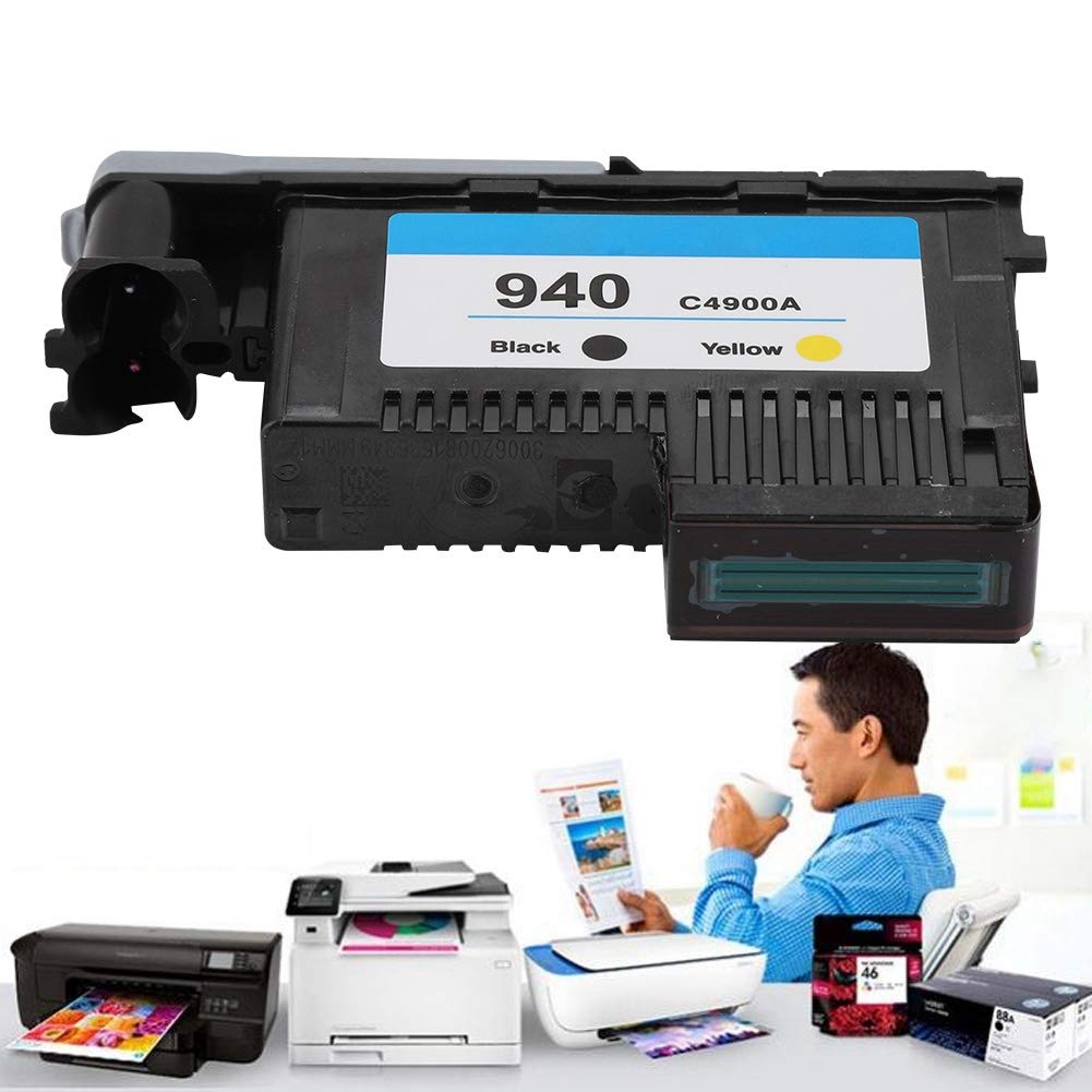 HP 940 C4900A C4901A Printheads for 8000 & 8500 Series Printers - High-Quality Black & Yellow Ink Cartridges for Smooth Printing & No Paper Jams - Ideal for Office Documents, Business Reports & High-Volume Printing
