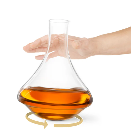 Final Touch Revolve Revolving Spirits Decanter with Stopper - Premium Whiskey Wine Liquor Aerator for Home Bar & Gift Giving