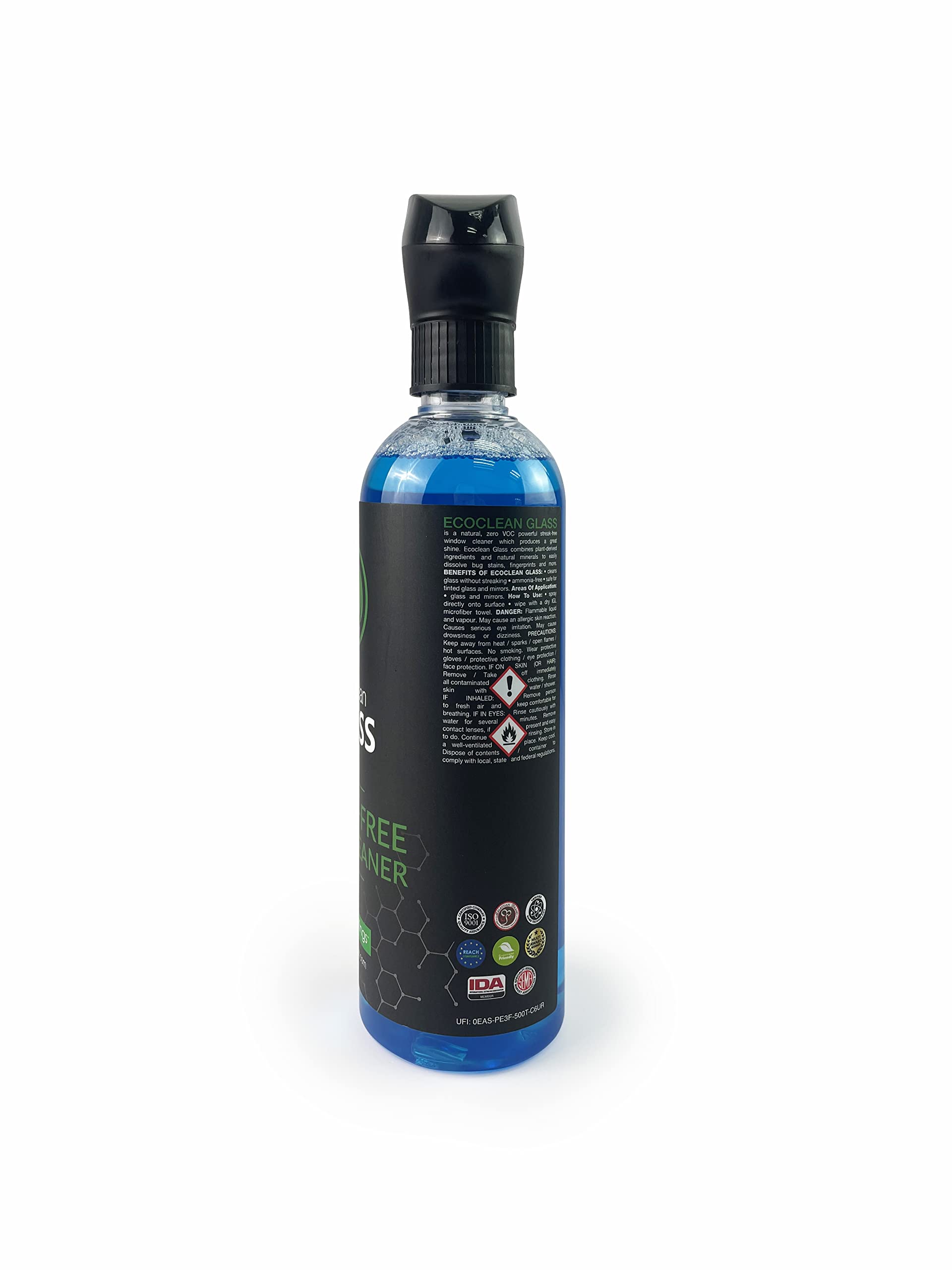 IGL Ecoclean Glass Cleaner - Streak Free Formula, 500ml, Refreshing Scent - Perfect for Windows, Mirrors & Glass Surfaces at Home or Office