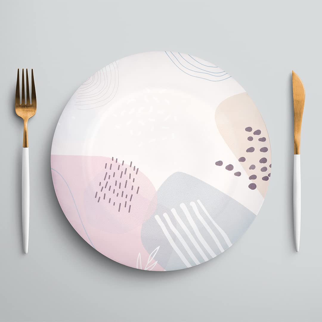 Koyal Wholesale 13-Inch Modern Abstract Acrylic Charger Plates - Bulk Set of 24, Heavy Duty Dinner Plates for Weddings, Birthdays, Baby Showers & Special Events - Elegant Tableware for Formal Dining & Party Decor