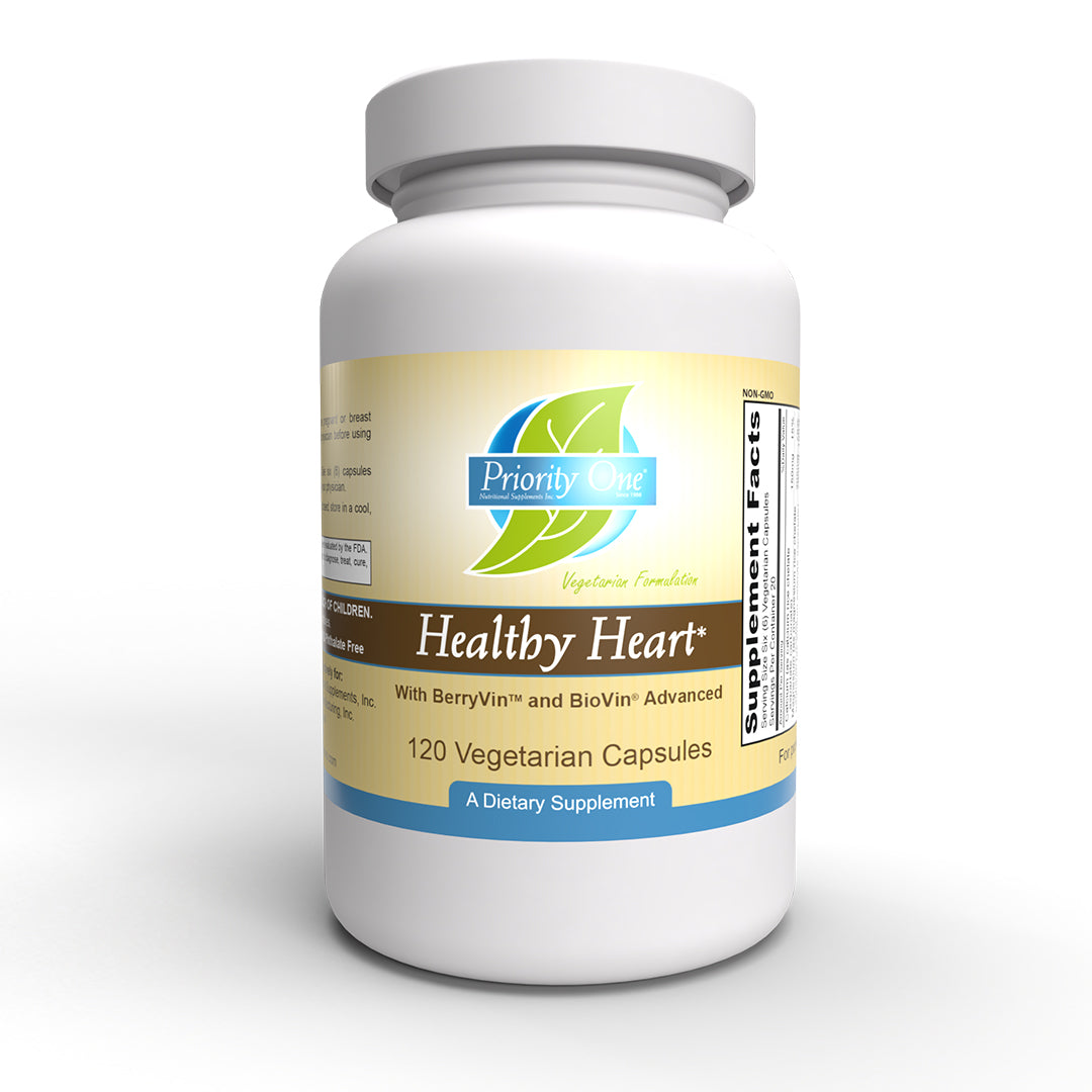 Healthy Heart Supplement - 120 Vegetarian Capsules with BerryVin® & BioVin® for Cardiovascular Support | Antioxidant-Rich Formula for Active Lifestyles & Heart Health Maintenance