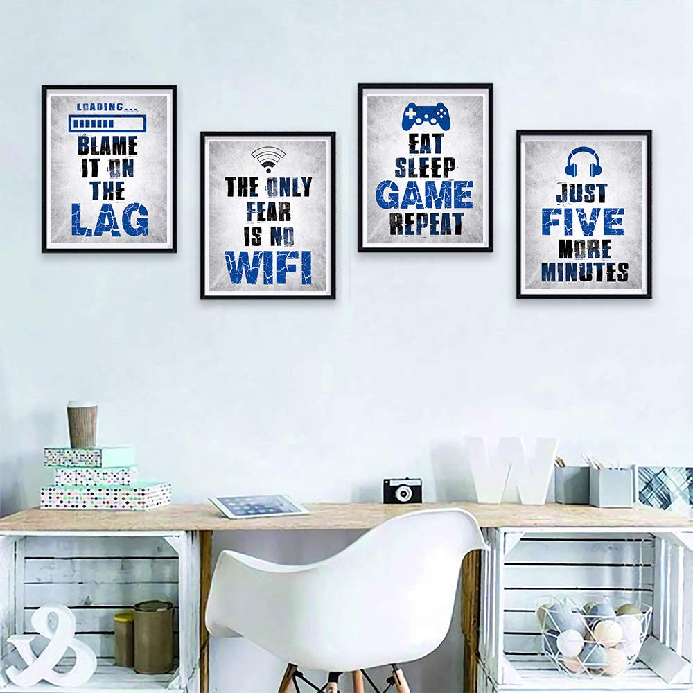 CHIEN-CHI LILI Video Game Posters Set of 4 - Gaming Themed Art Prints for Wall Decor, Boys Bedroom, Gamer Room & Kids Room (Unframed) - Perfect for Gaming Enthusiasts, Man Cave & Teen Room Decor