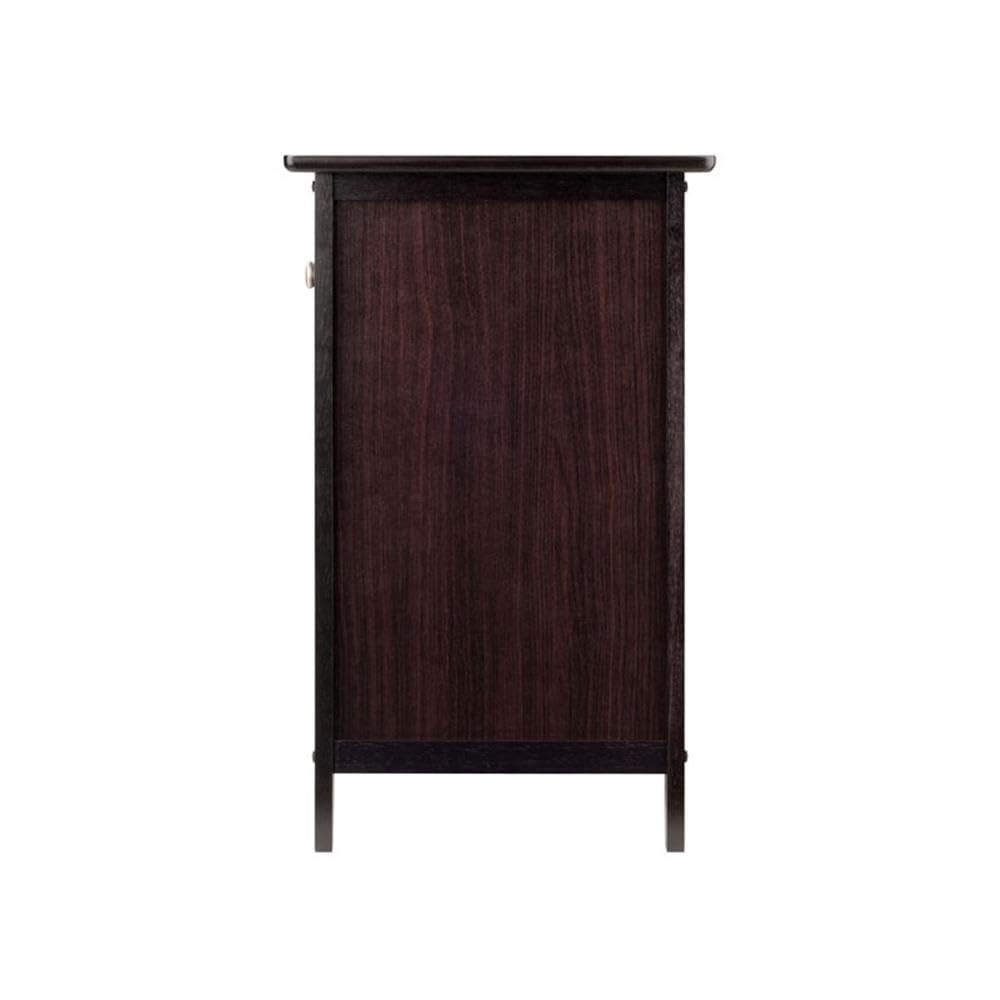 2-Piece Espresso Wood Nightstand Set with Cabinet & Drawer - Modern Bedside Tables for Bedroom, Living Room & Guest Room Storage
