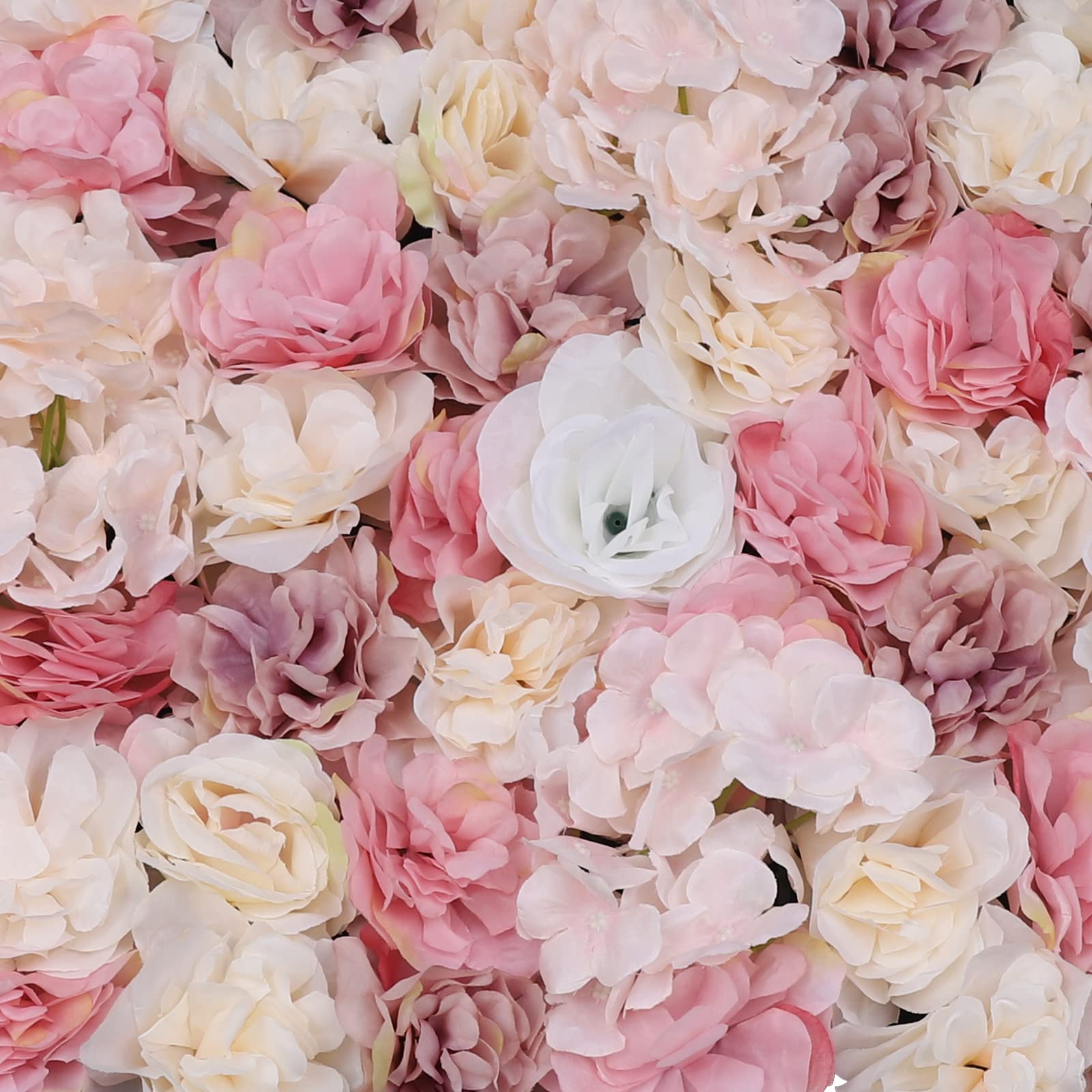 12 Pcs Artificial Silk Flower Wall Panels - Romantic Floral Backdrop for Wedding Venue, Photo Booth, Party Decor, Home & Event Decoration - Hanging Flower Wall for Background & Main Road Display