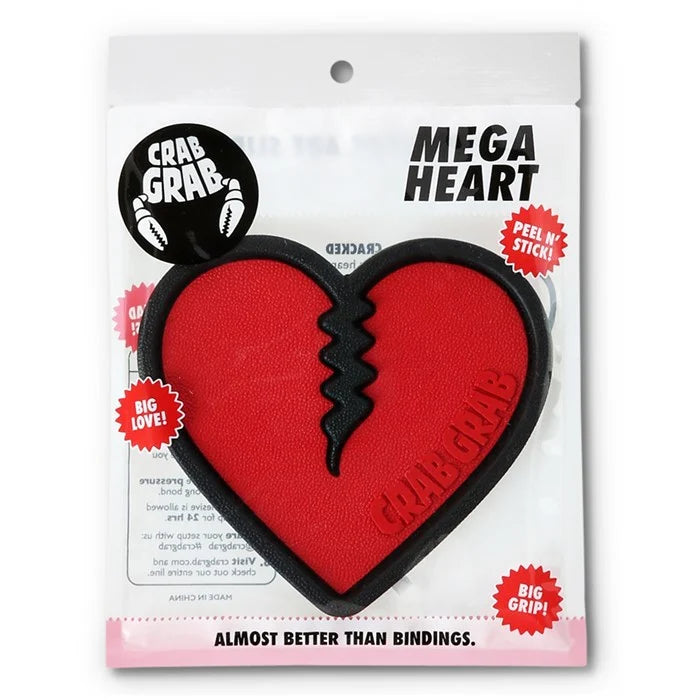 Crab Grab Mega Heart Stomp Pad 2024 - Non-Slip Snowboard Traction Pad for Enhanced Grip & Control | Perfect for Powder Riding & Freestyle Snowboarding