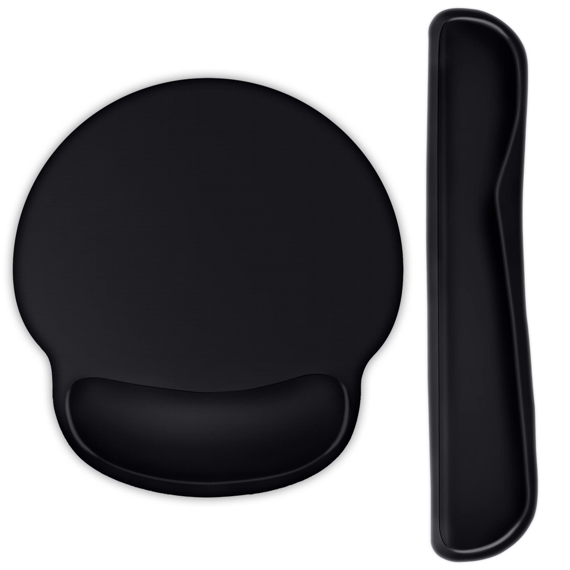 Ergonomic Mouse Pad with Wrist Support & Memory Foam Keyboard Wrist Rest - Pain Relief for Typing, Gaming & Office Work - Perfect for Computer, Laptop & Desk Setup - Black (Ideal for Long Hours of Comfortable Computing)