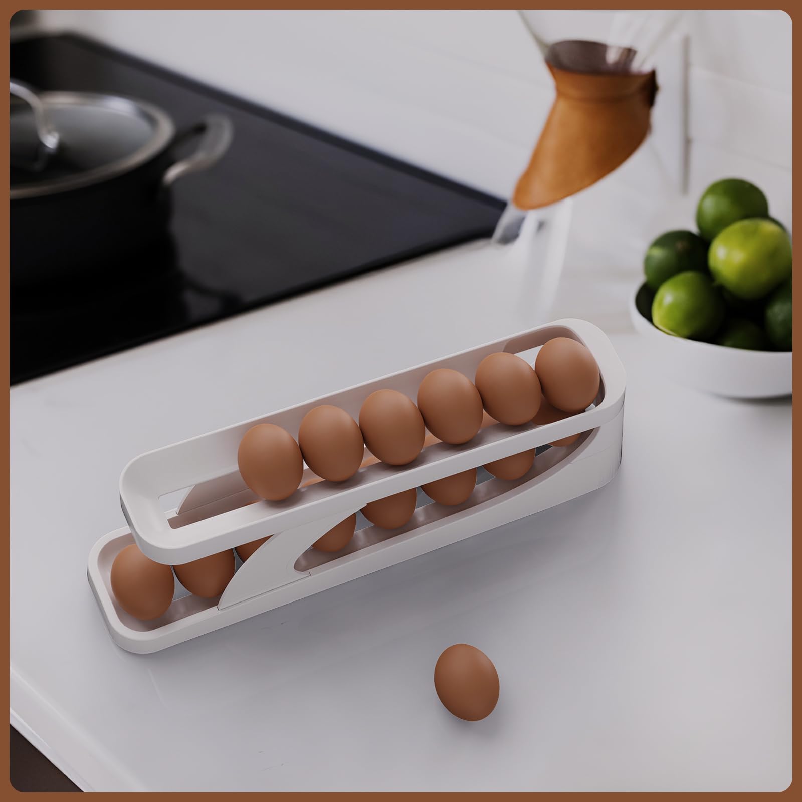 CHANCETSUI Egg Storage Holder for Fridge Organization - Space Saving Refrigerator Organizer for RV, Camper & Home Kitchen | Perfect for Camping Trips & Small Space Living
