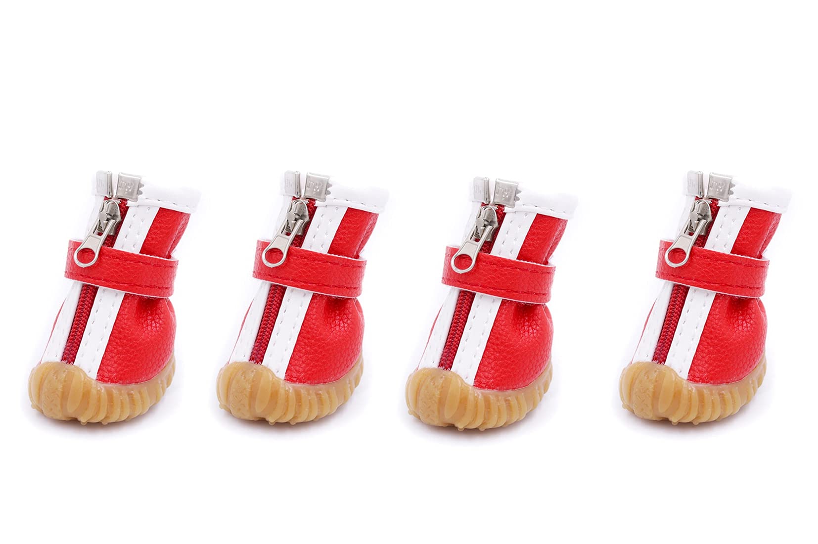 Premium Soft Leather Dog Shoes - Breathable Dog Sneakers for Small Breeds Like Teddy & Bichon | Anti-Slip Sole & Easy Zipper Design | All-Season Protection for Walking, Running & Outdoor Adventures