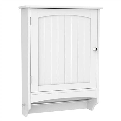 Wall Mounted Medicine Cabinet with Single Door - White Bathroom Storage Space Saver for Bathroom Accessories Organization - Perfect for Small Bathrooms, Apartments, and Powder Rooms