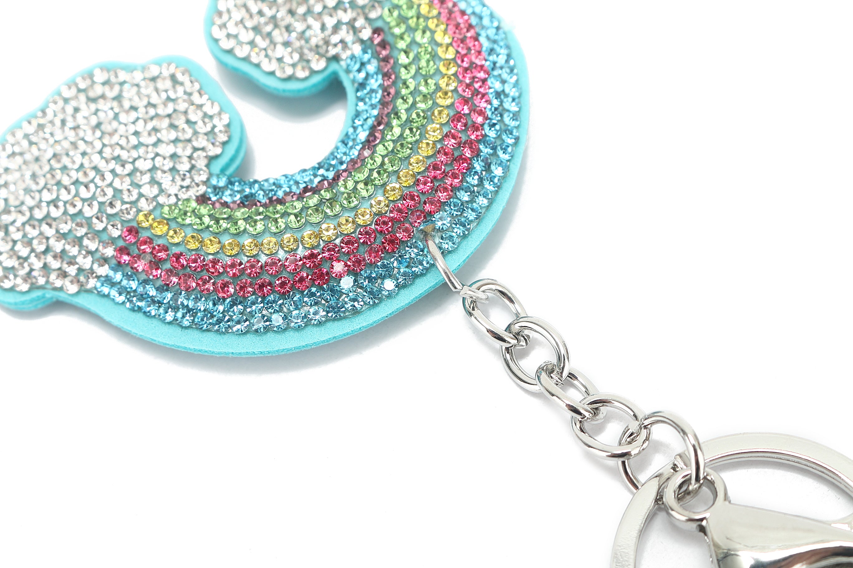 Crystal Rainbow Blue Bag Charm - Elegant & Stylish Accessory for Handbags, Backpacks & Keychains