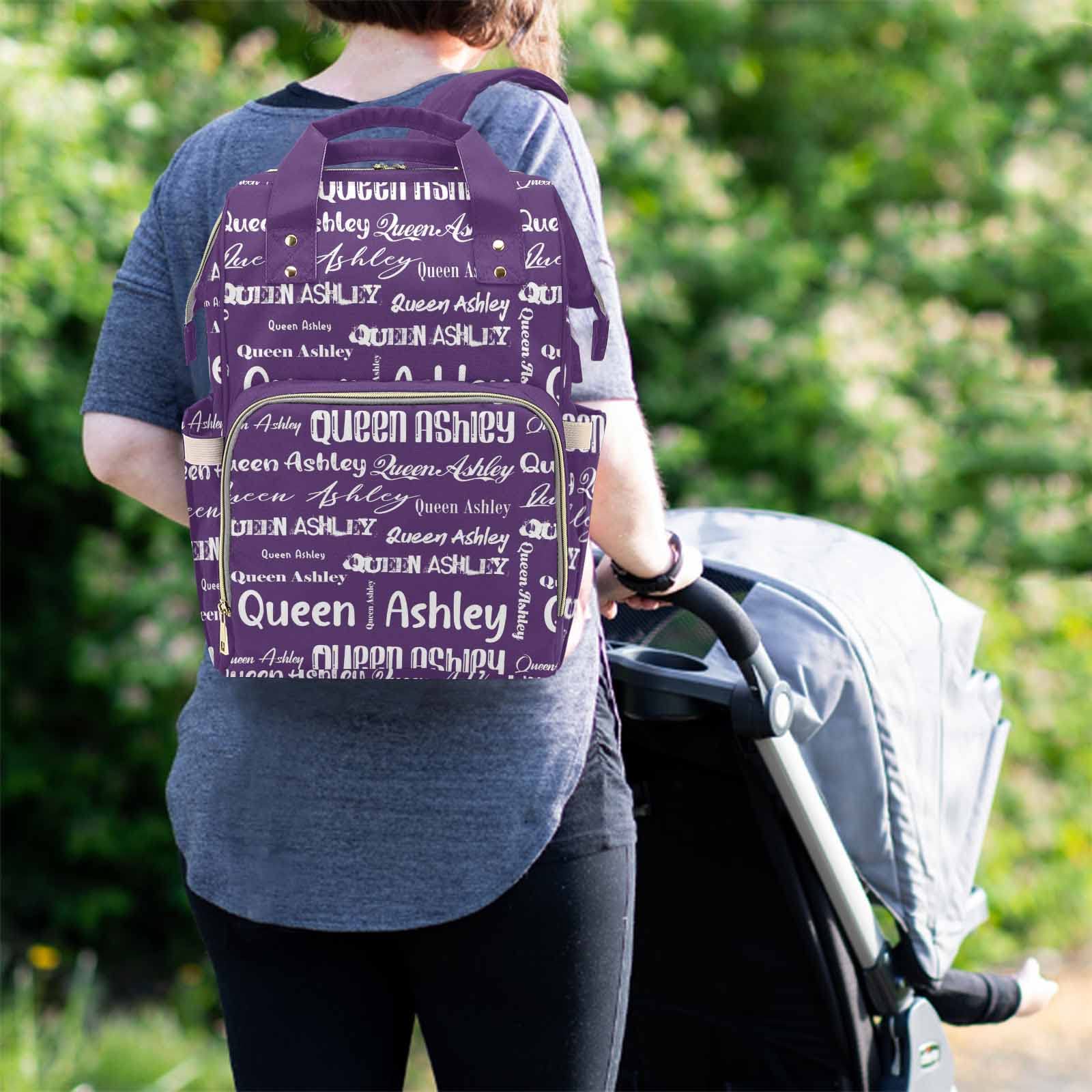 Personalized Mommy Nursing Bag with Purple Background - Custom Name Diaper Bag for Baby Girl & Boy | Perfect for Hospital Visits, Daycare & Travel