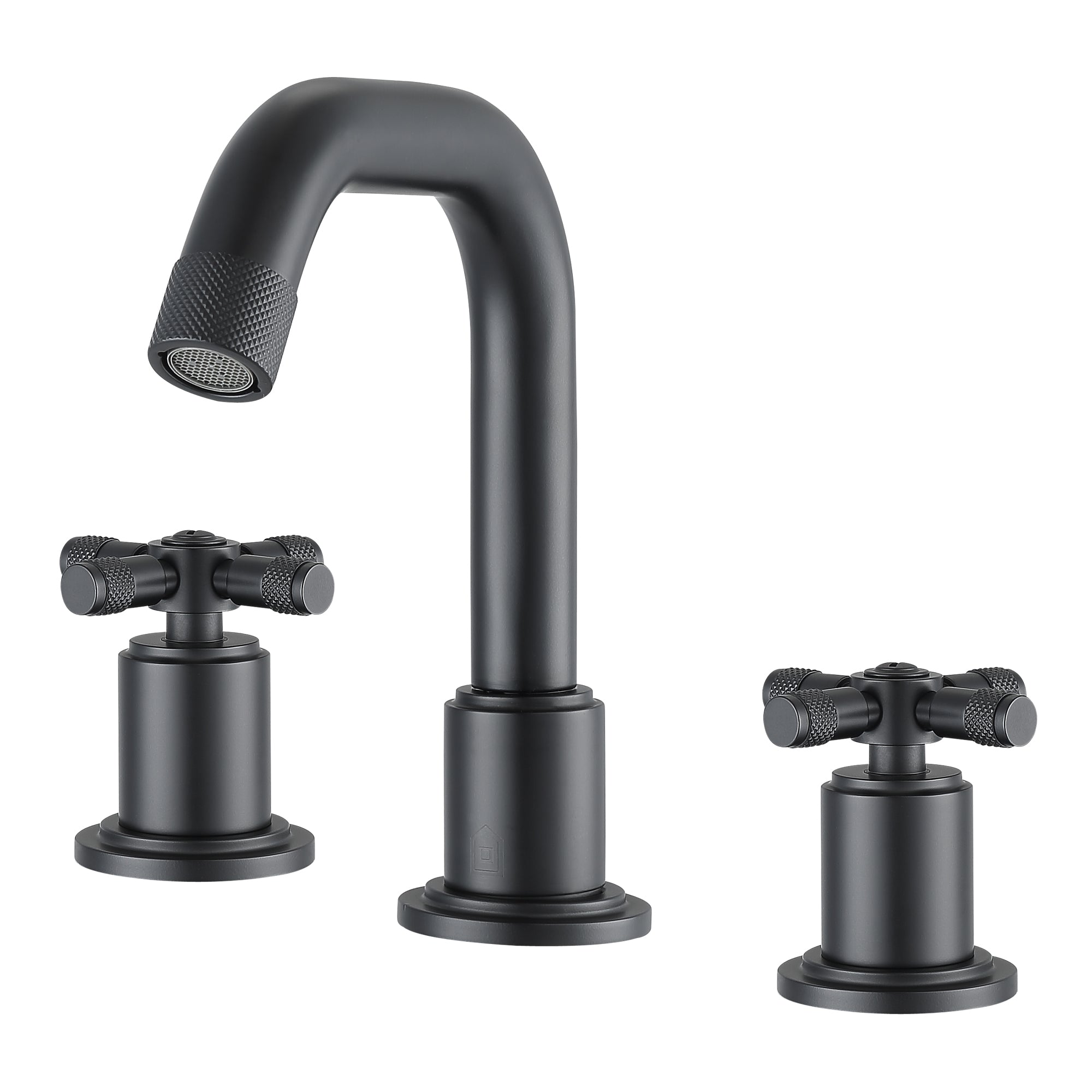Ancona Matte Black 8-Inch Widespread Bathroom Faucet for Men - 3 Hole Cross Handle Design | Perfect for Modern Sink Vanities & Guest Bathrooms