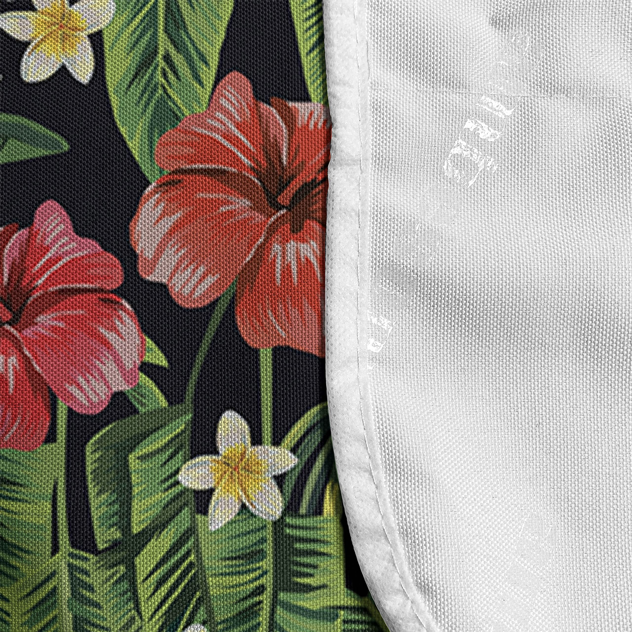 Ambesonne Tropical Microwave Oven Cover - Pastel Hibiscus Bouquets with Banana Palm Leaves Design, Waterproof Kitchen Organizer with Pockets, 36