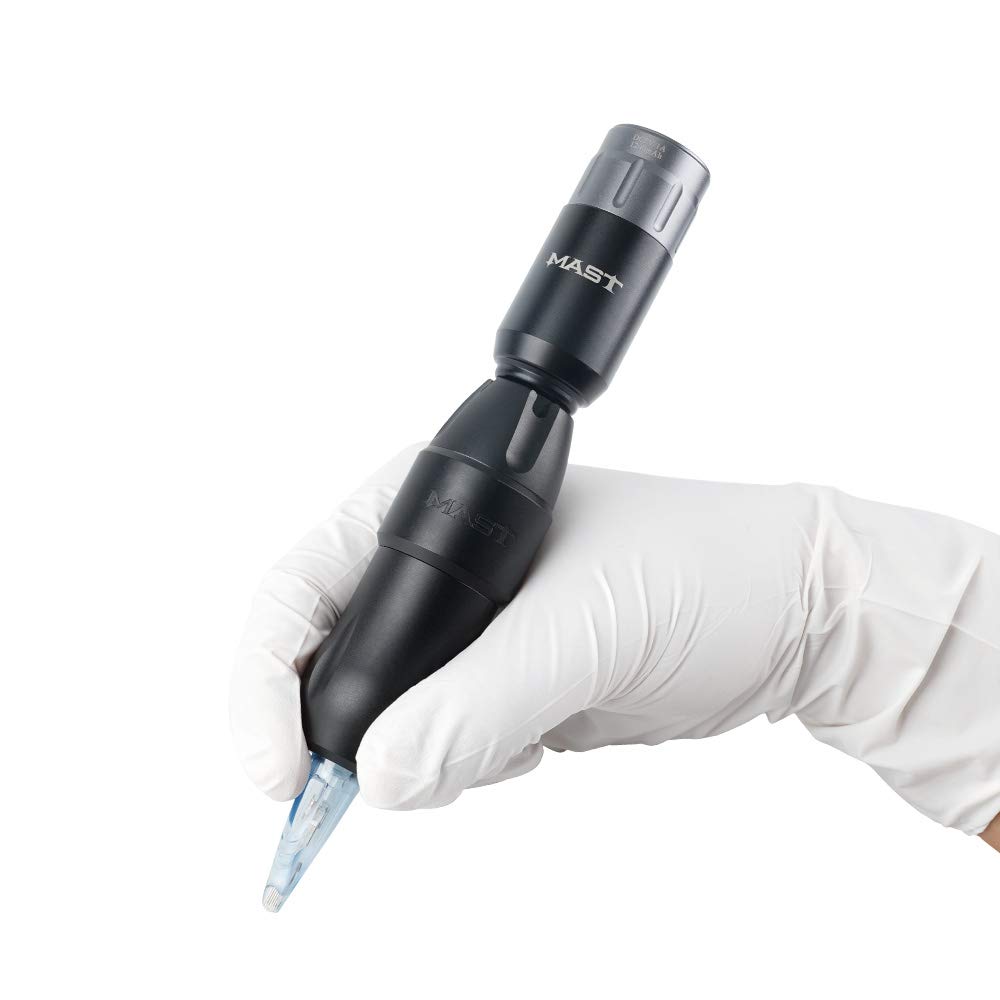 Professional Mast Tattoo Tour Pro Pen Machine Kit - Wireless Cordless Tattoo Gun with 2 Batteries & 20 Cartridges Needles - Perfect for Tattoo Artists & Scalp Microblading - Home Studio & Professional Use