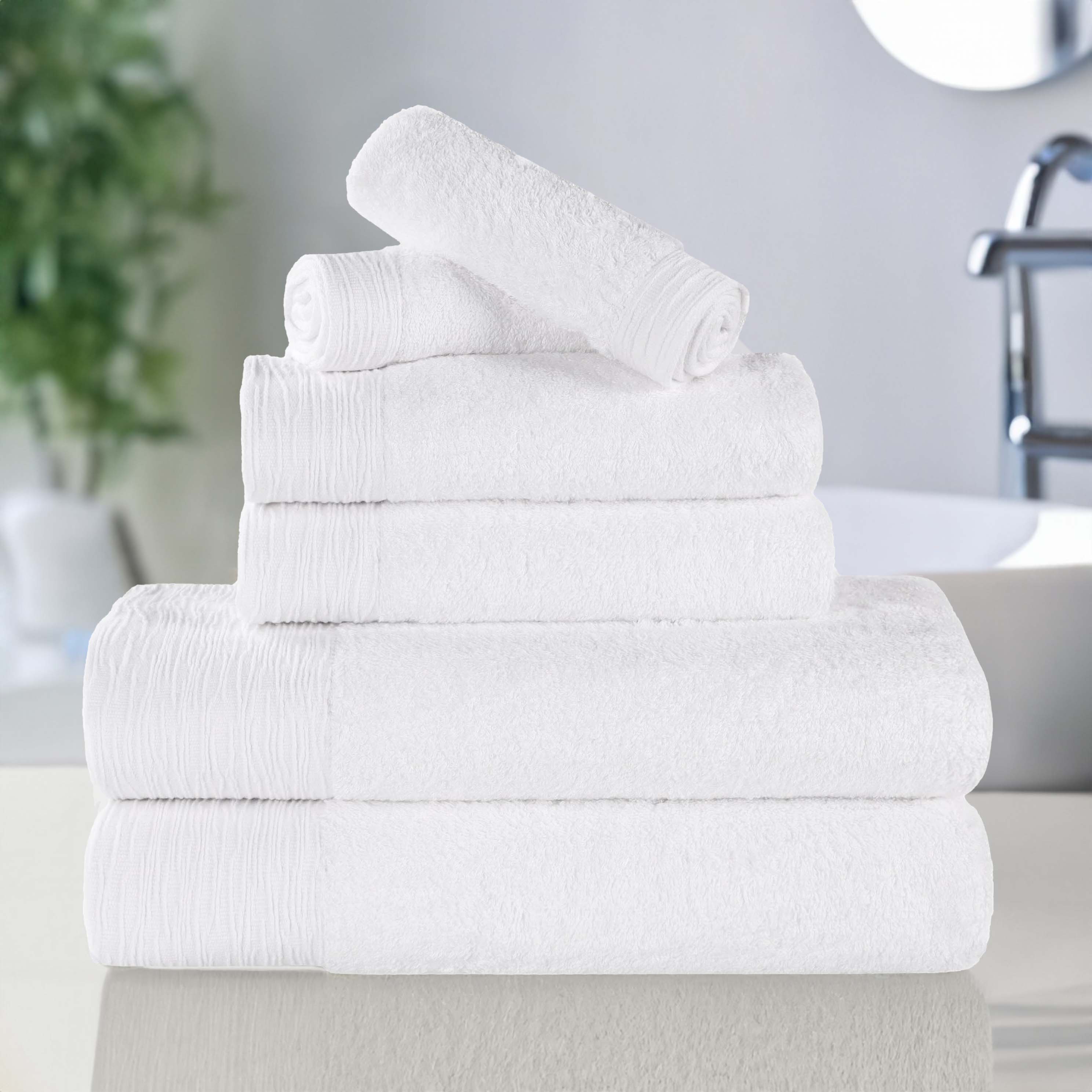 Premium 6-Piece Bamboo Rayon Towel Set - Ultra Soft, Eco-Friendly & Absorbent - Perfect for Bath, Spa, Beach & Luxury Home Use