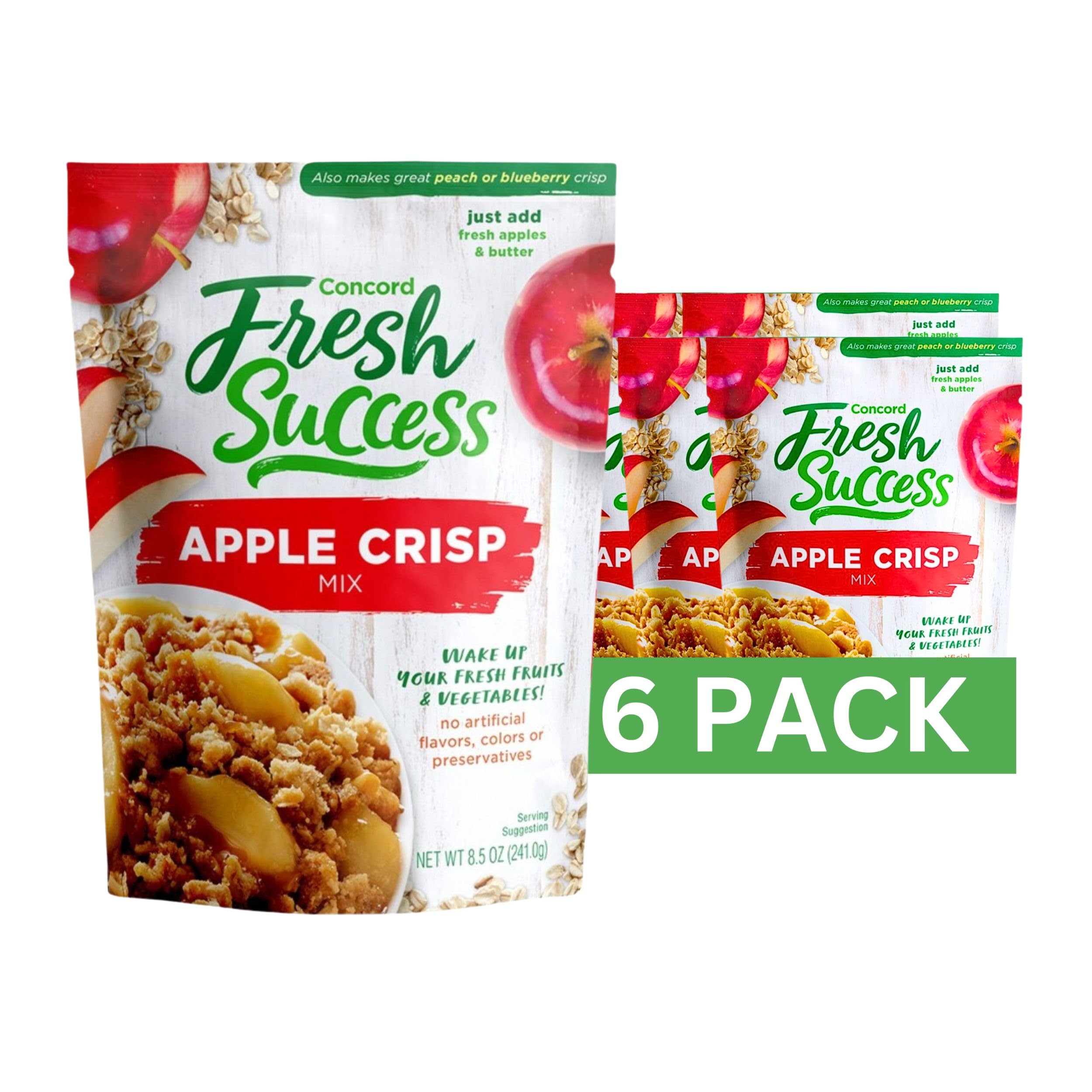 Concord Foods Apple Crisp Mix - Easy-to-Make Dessert Kit with Sweet Cinnamon Crumb Topping (8.5 oz, Pack of 6) | Perfect for Family Gatherings, Holiday Baking & Quick Homemade Desserts