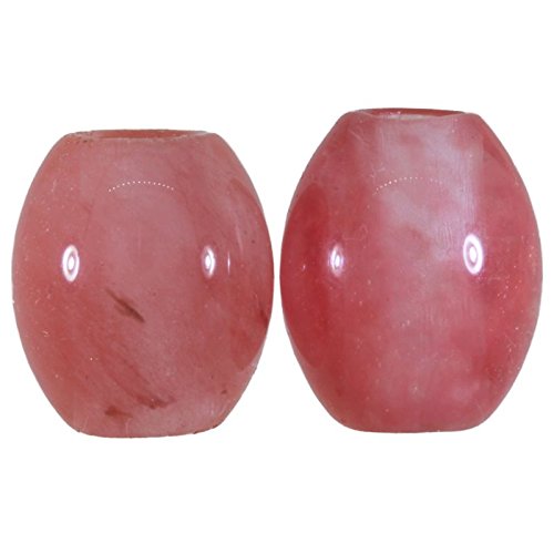 (2 Pack) Jig Pro Shop Paracord Lanyard Beads with Natural Cherry Quartz Gemstones - Perfect for Keychains, Survival Bracelets & Outdoor Gear Accessories
