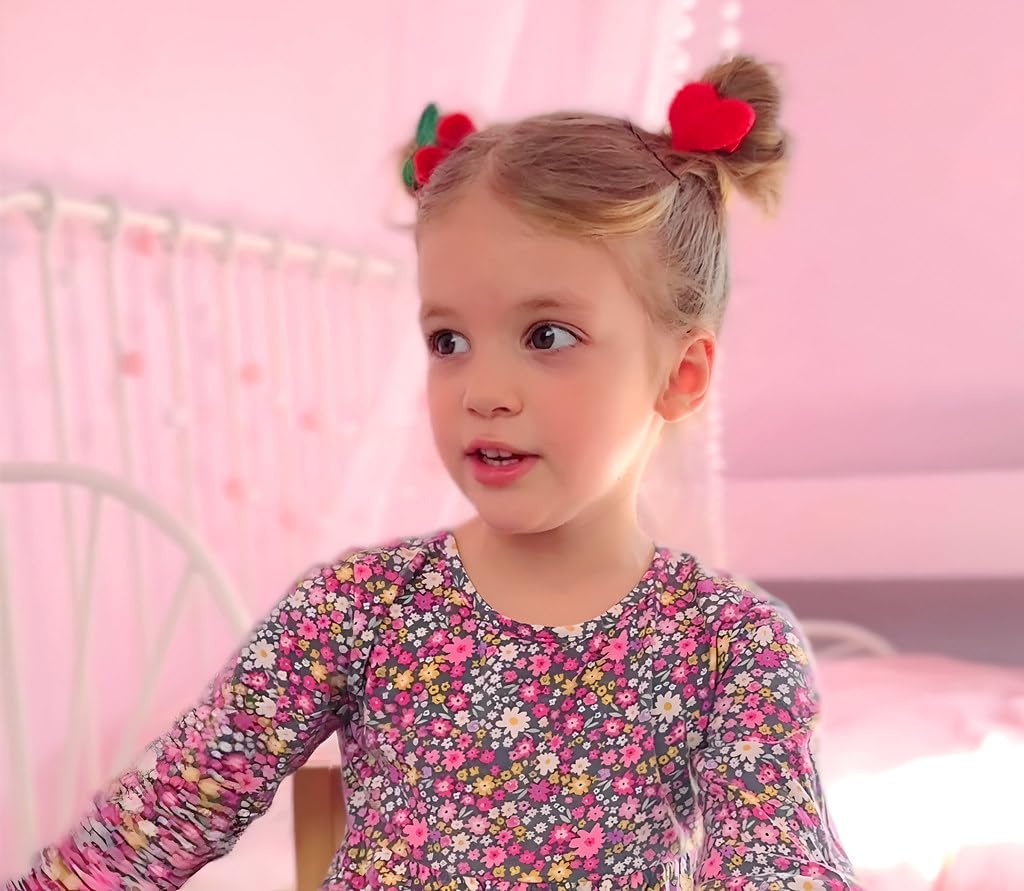 18 Pcs No Slip Hair Clips for Girls - Assorted Barrettes, Bows in Pink & Red - Cute Hair Accessories for Toddlers, Kids & Teens | Perfect for School, Parties & Daily Styling Gifts