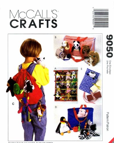 McCall's Crafts Pattern 9050 - DIY Bean Bag Animal Sewing Kit for Kids & Beginners | Fun Stuffed Animal Accessories for Home Decor, Gifts & Playtime