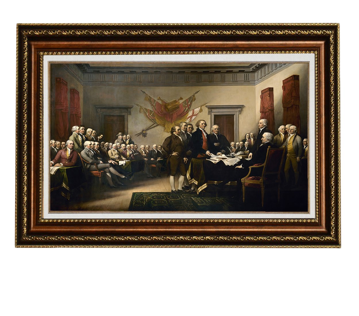 ELITEART John Trumbull Declaration of Independence Oil Painting Reproduction - 26x36 Inch Framed Giclee Canvas Wall Art for Home & Office Decor | Historic American Artwork