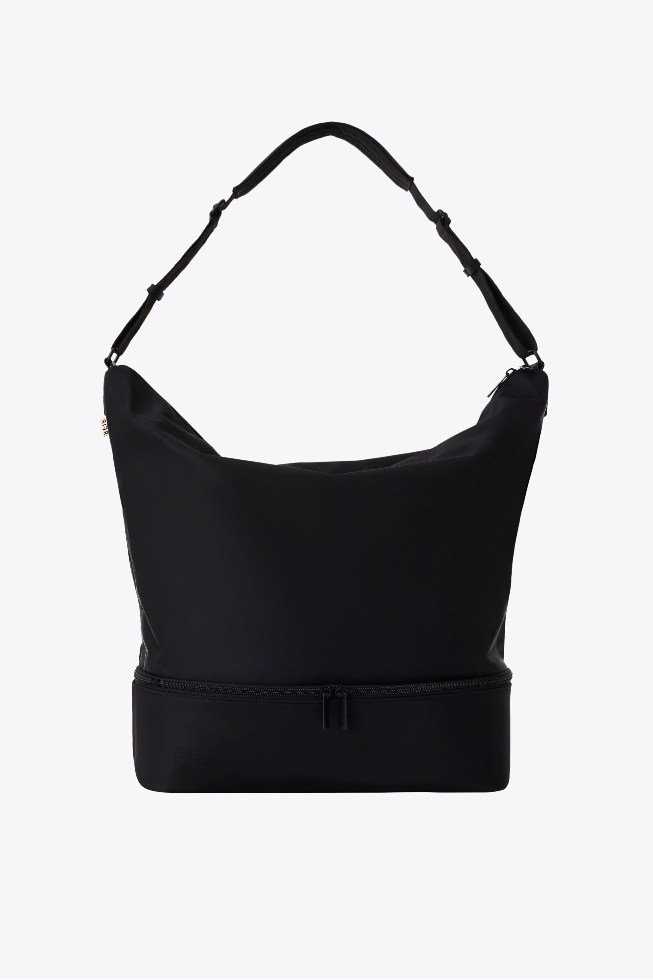 Black Crescent Weekender Bag - Stylish & Spacious Travel Duffel for Weekend Getaways, Gym, and Business Trips