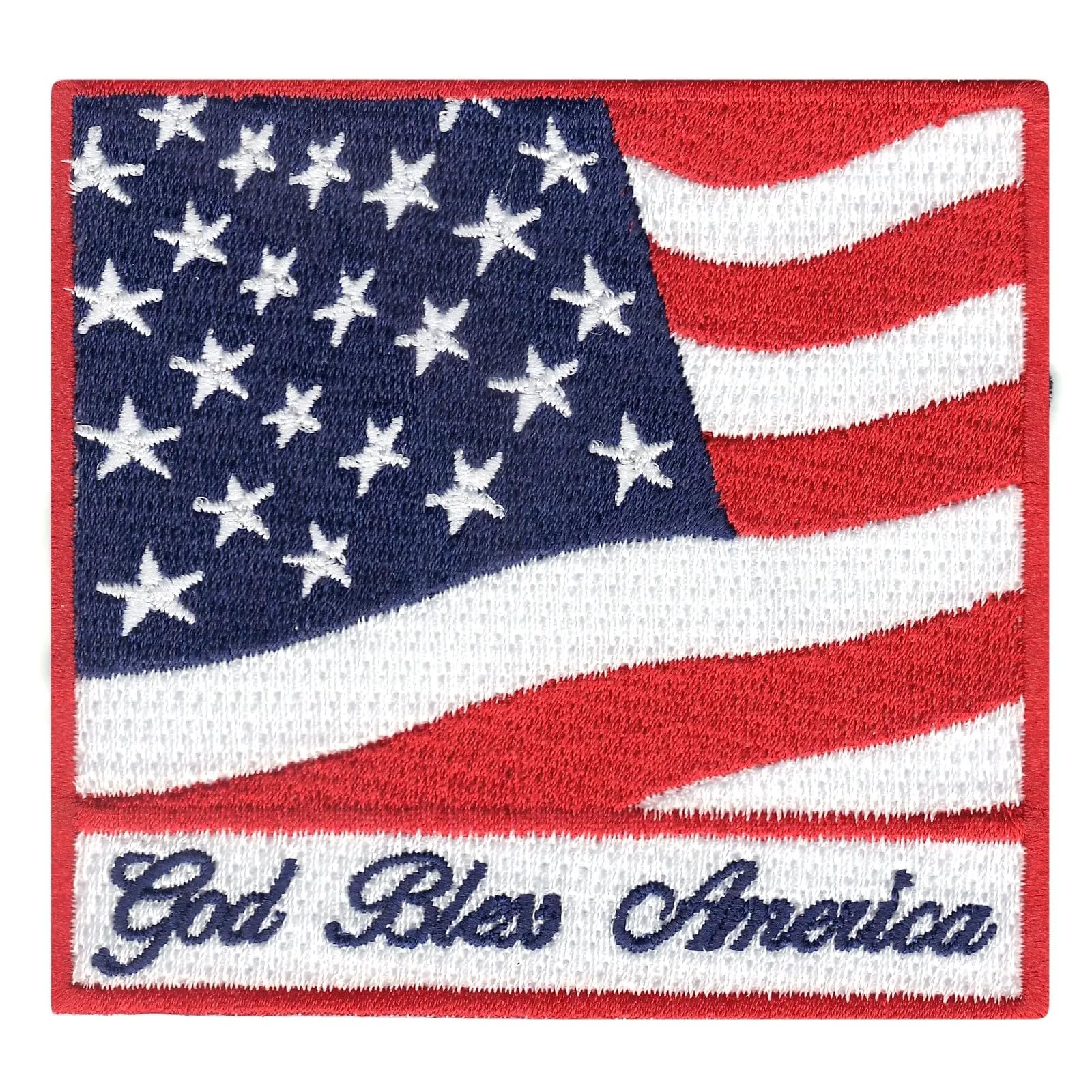God Bless America Embroidered Iron-On Flag Patch - Patriotic Shirt Badge for Denim Jackets, Hats & Backpacks | USA Pride Accessory