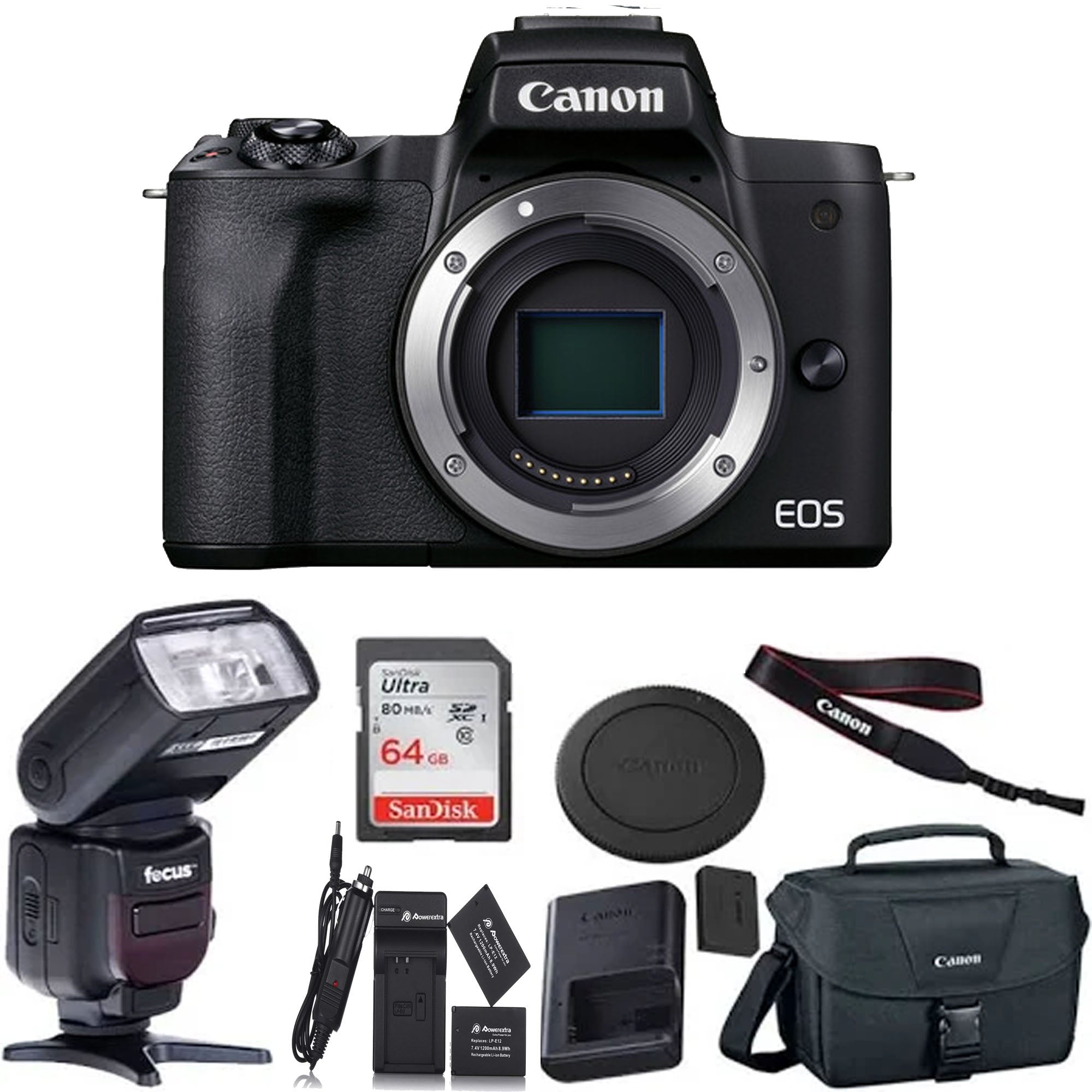 Canon EOS M50 Mark II Mirrorless Digital Camera Body Only (Black) with Starter Bundle - Perfect for Vlogging, Travel & Photography Enthusiasts