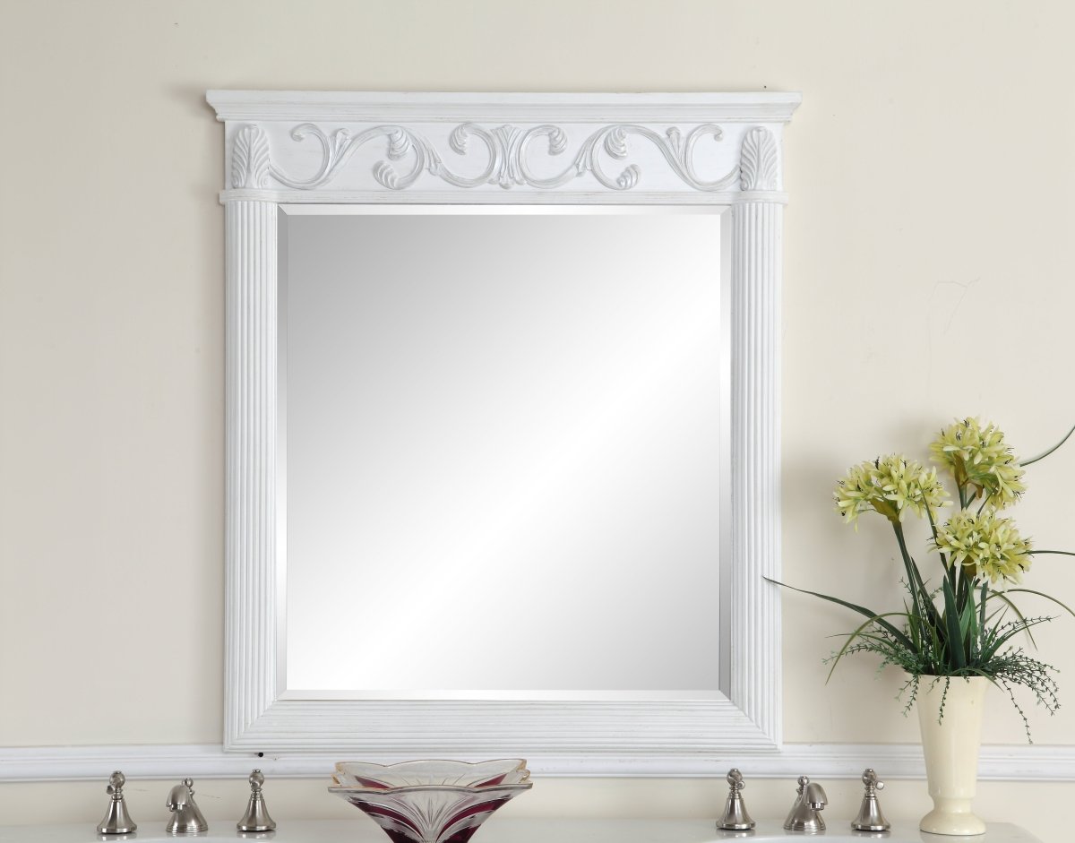 48 Inch Antique White Traditional Style Single Sink Bathroom Vanity with Mirror - Perfect for Classic Home Decor & Small Bathroom Remodels