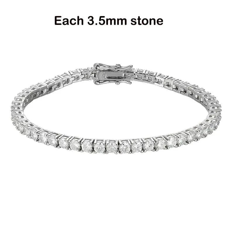 6.5mm Genuine Moissanite Tennis Bracelet for Women - 925 Sterling Silver Platinum Plated Wedding Jewelry - Perfect Christmas Gift, Anniversary Present & Special Occasion Accessory