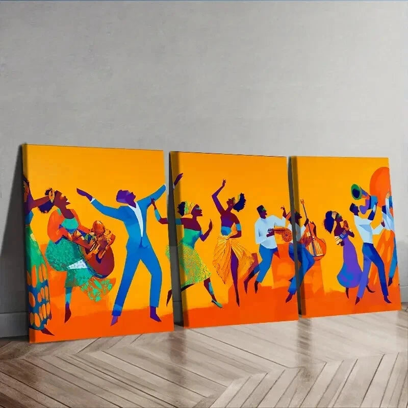 3-Piece African American Wall Art Set - Framed Canvas Prints 50x70cm - High Quality Artwork - Ready to Hang - Perfect for Living Room, Bedroom & Office Decor