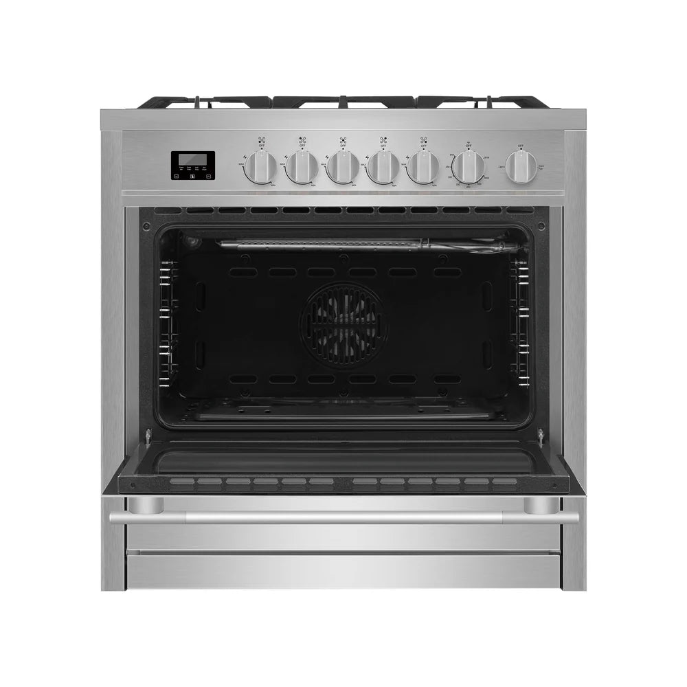Empava 36-Inch 4.3 cu.ft Slide-In Gas Range with 5 Sealed Burners - Stainless Steel Convection Oven for Baking, Roasting & Broiling - Perfect for Home Kitchen & Restaurant Use