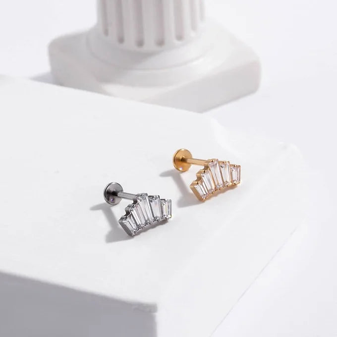 16G Titanium Cartilage Lip Stud Piercing Jewelry - Hypoallergenic Push Pin Earrings for Tragus, Helix, or Nose Piercing - Perfect for Everyday Wear or Special Occasions