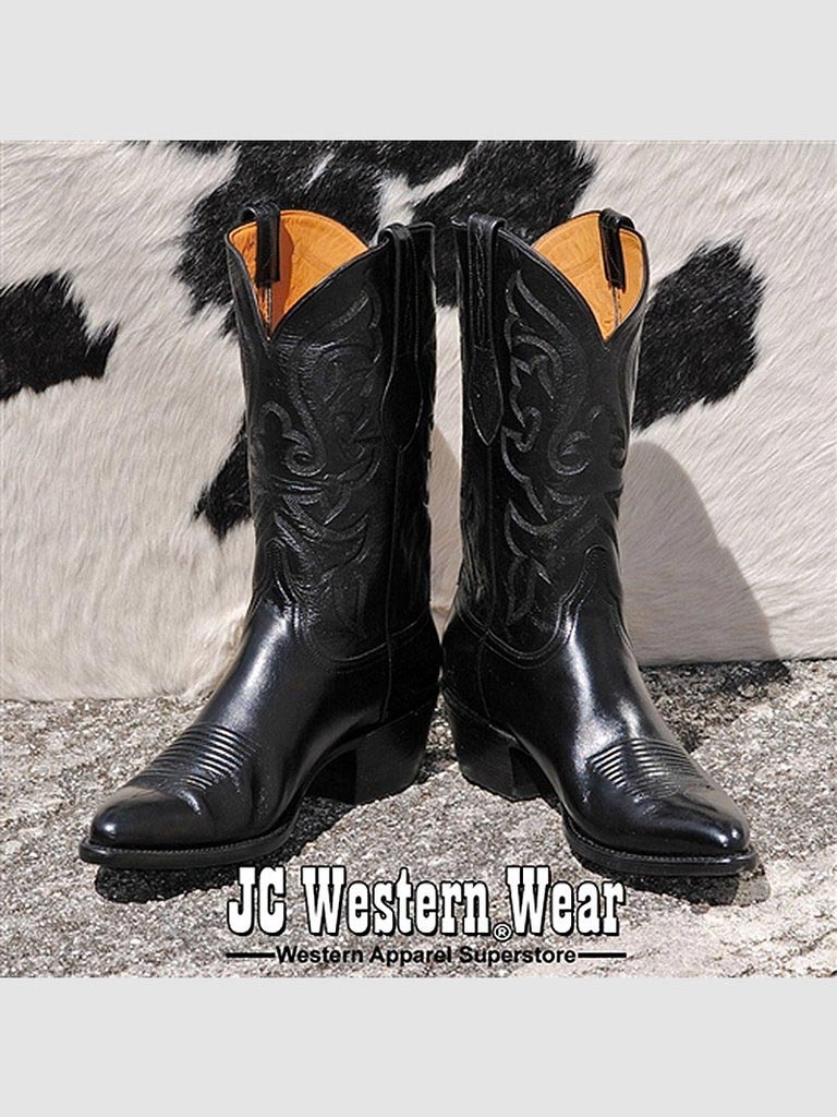 Lucchese G9602.24 Men's Classic Black Buffalo Skin Cowboy Boots - Size D | Western Style, Comfortable & Durable for Rodeo, Country Music Festivals & Everyday Wear