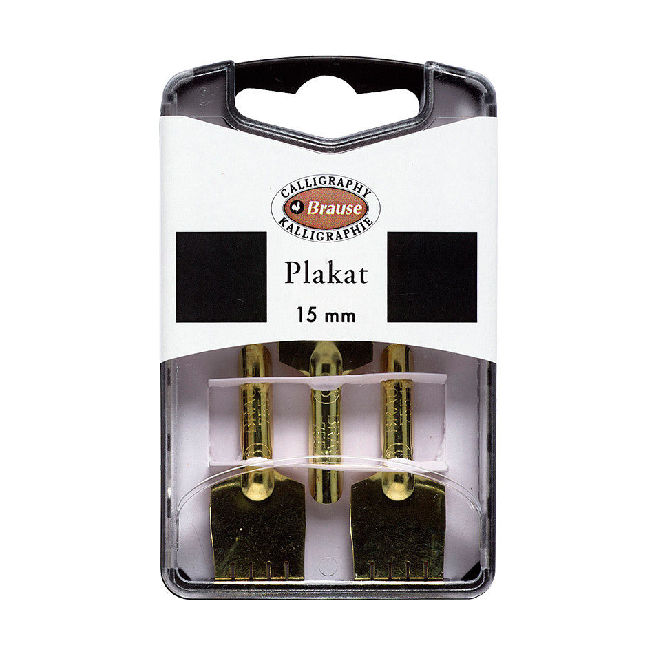 Brause Nibs Set of 3 Plakat (Square Cut) Calligraphy Pen Tips - Perfect for Hand Lettering, Wedding Invitations & Artistic Writing Projects