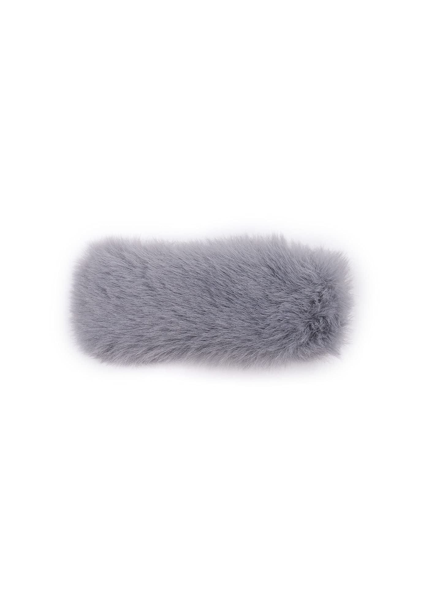 Surell Faux Fur Hair Clip - Cute & Trendy Hair Accessory for Women & Girls - Fashionable Fake Fur Barrette for All Hair Types - Soft Gray Hair Jewelry - Perfect for Parties, Weddings & Everyday Wear