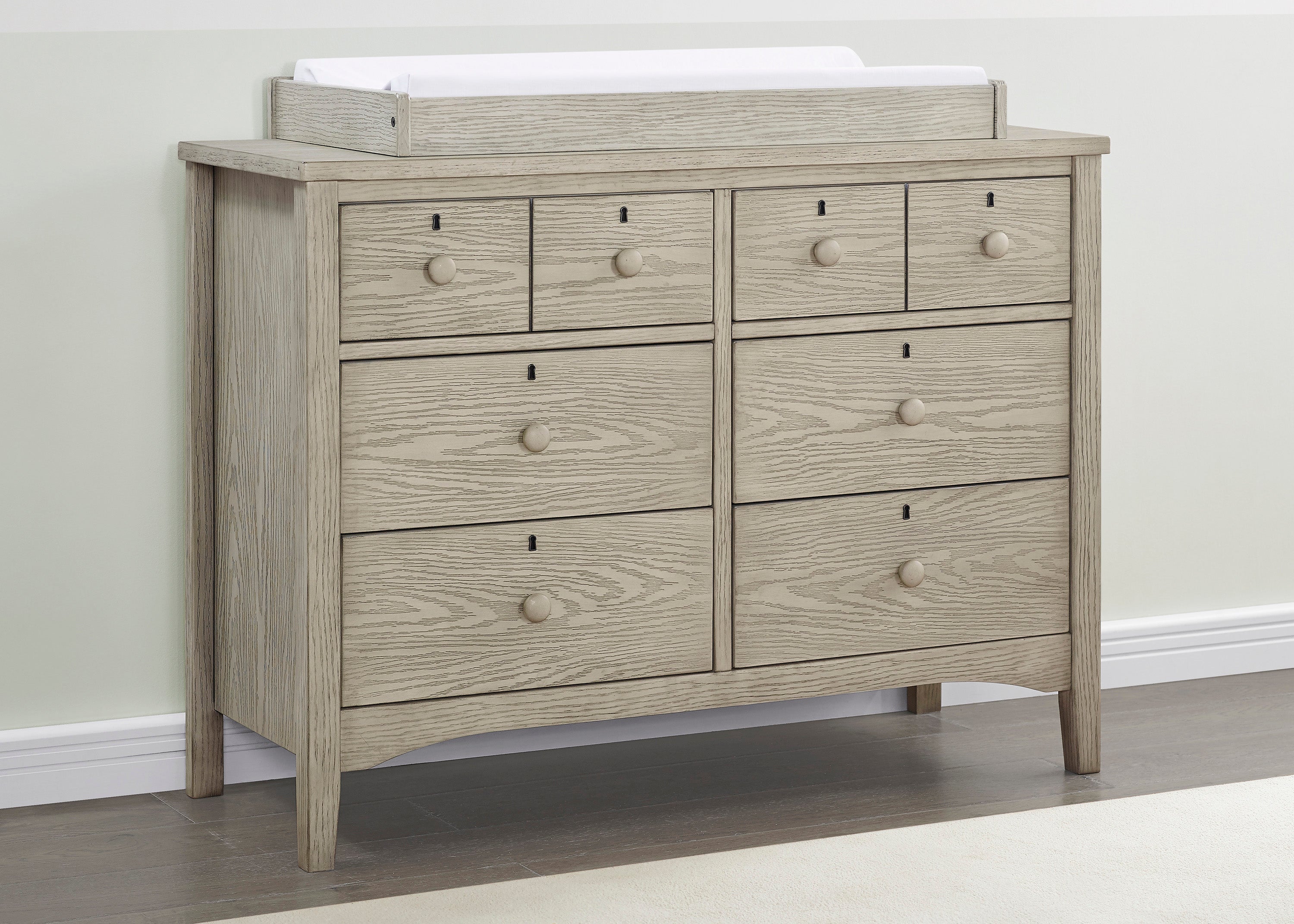 Farmhouse 6 Drawer Dresser with Interlocking Drawers - Solid Wood Bedroom Storage Furniture for Master Bedroom, Guest Room & Nursery Organization
