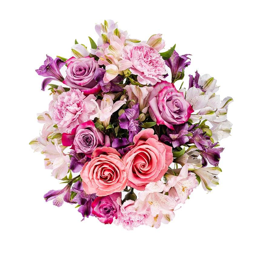 Fresh Purple Violet Flower Bouquet with Vase - Farm Fresh Cut Flowers by Arabella Bouquets | Perfect Birthday, Anniversary, Get Well & Sympathy Gifts | Home Decor, Wedding Centerpiece, Office Desk Decor