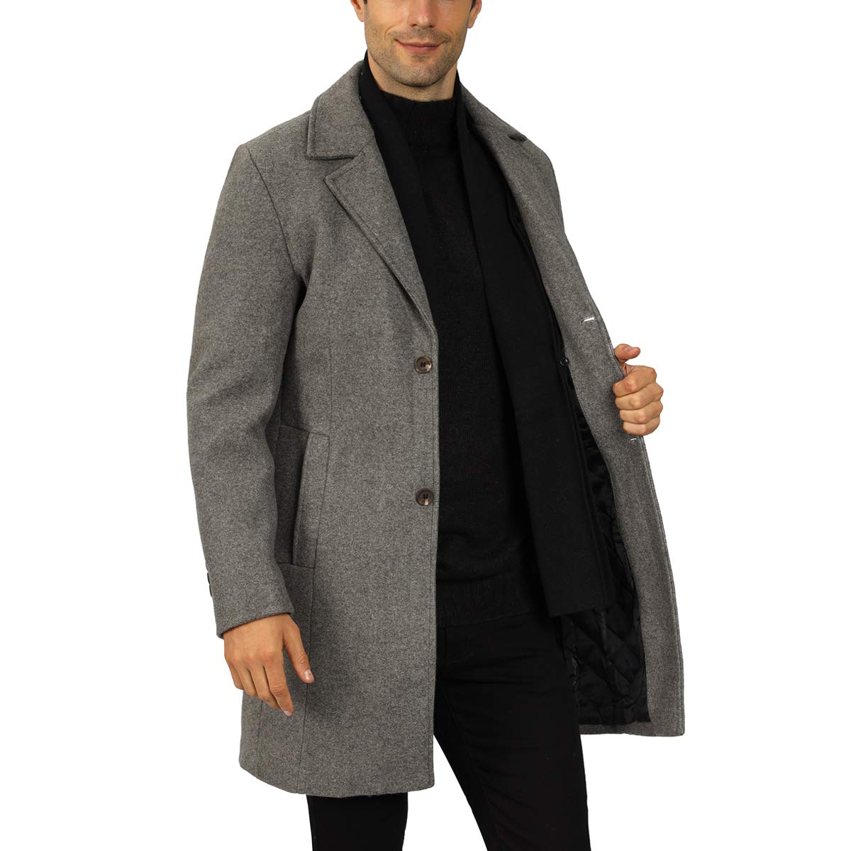 Premium Men's Wool Trench Coat - Slim Fit Winter Overcoat for Business & Formal Occasions | Warm & Stylish Outerwear for Office, Dating & Cold Weather