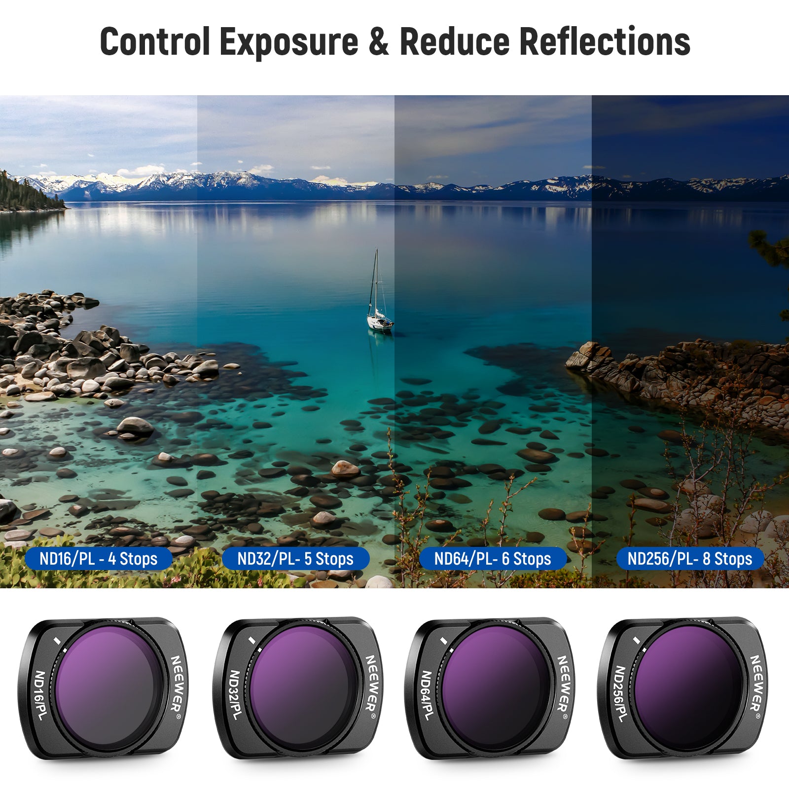 NEEWER FL P7 6-Pack Magnetic Camera Lens Filter Kit - ND/PL/UV/CPL Filters Compatible with DJI Osmo Pocket 3 - Perfect for Vlogging, Travel & Outdoor Photography